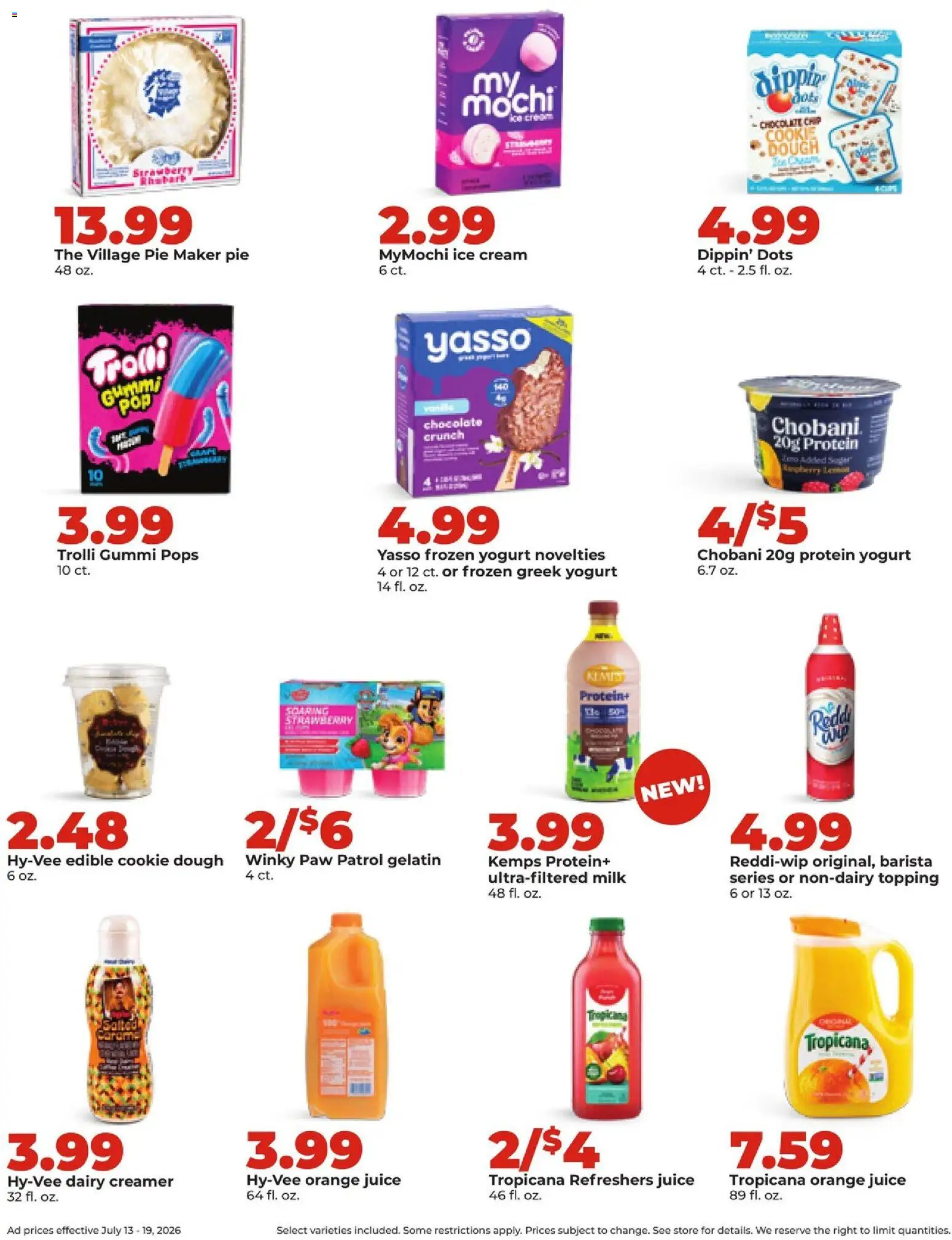 HyVee Weekly Ad - valid from 07/13/2026 | Page: 32 | Products: Milk, Yogurt, Cream, Chocolate Chip