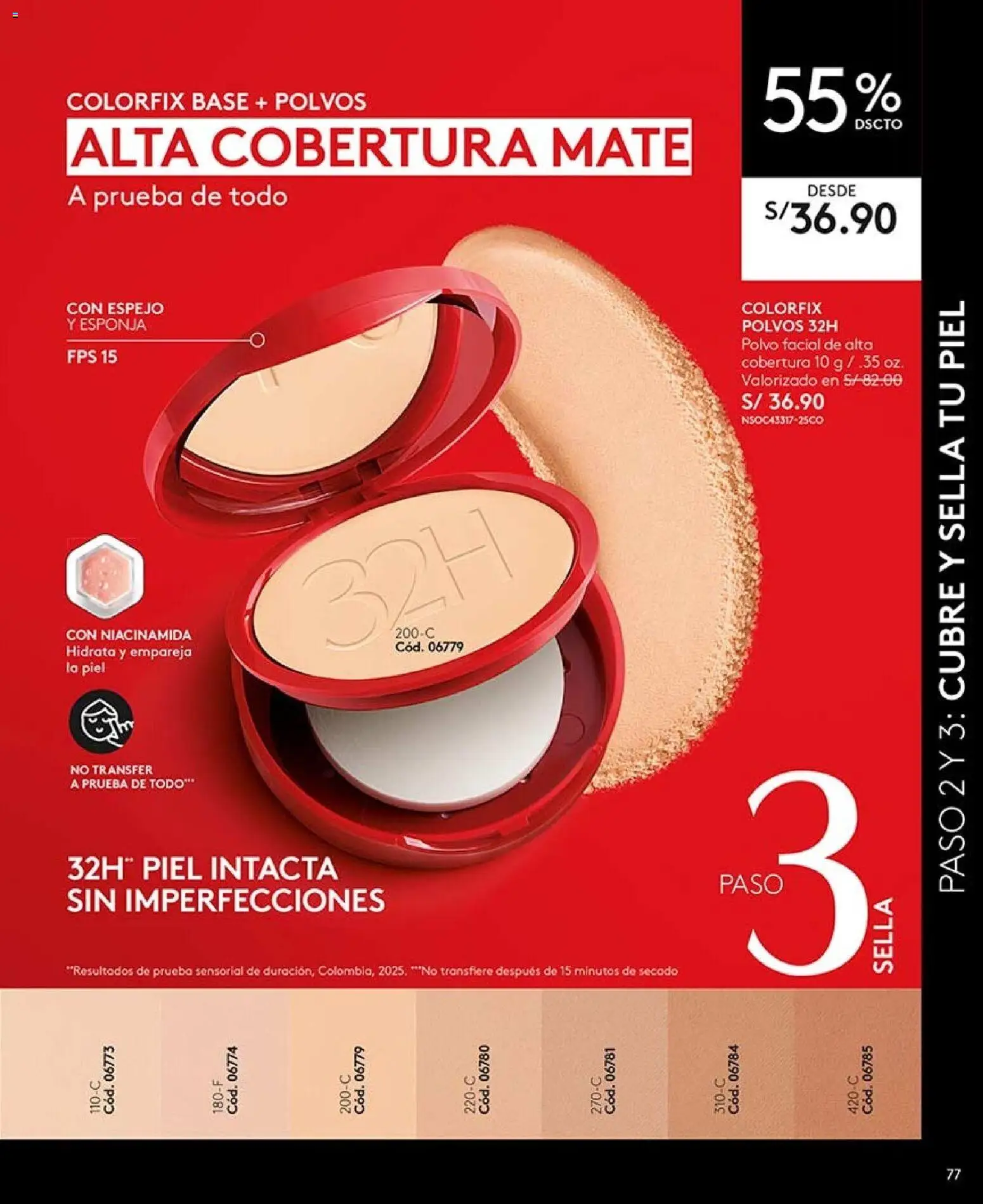 Catálogo Ésika válido desde 02/08/2026 | Página: 77 | Productos: Esponja, Espejo, Polvo