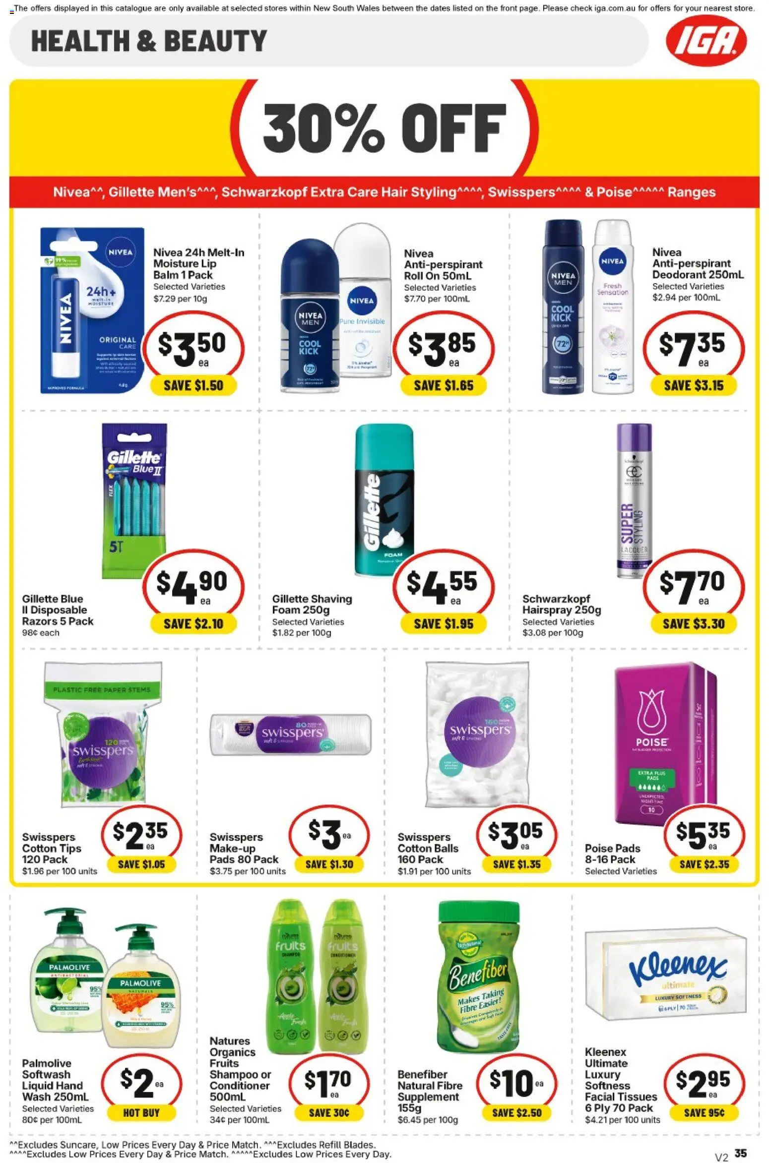 IGA catalogue - valid from 08/07/2026 | Page: 33 | Products: Conditioner, Makeup, Antiperspirant, Tissues