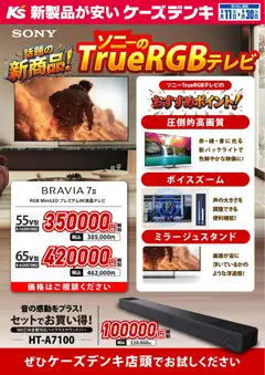 2026/09/11から有効なオファーを含む ケーズデンキ - 話題の新製品 ソニーのTrue RGB テレビ