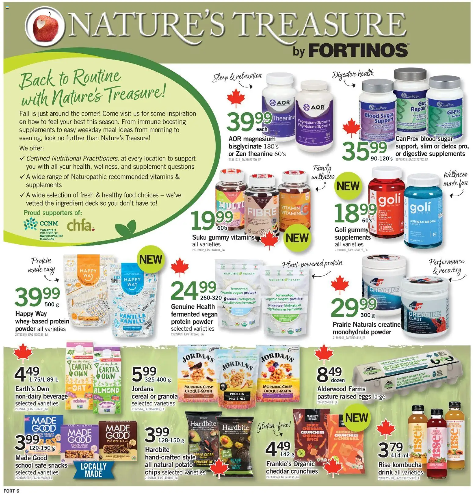Fortinos flyer valid from Sep 3, 2026 | Page: 7 | Products: Protein powder, Food, Snacks, Eggs