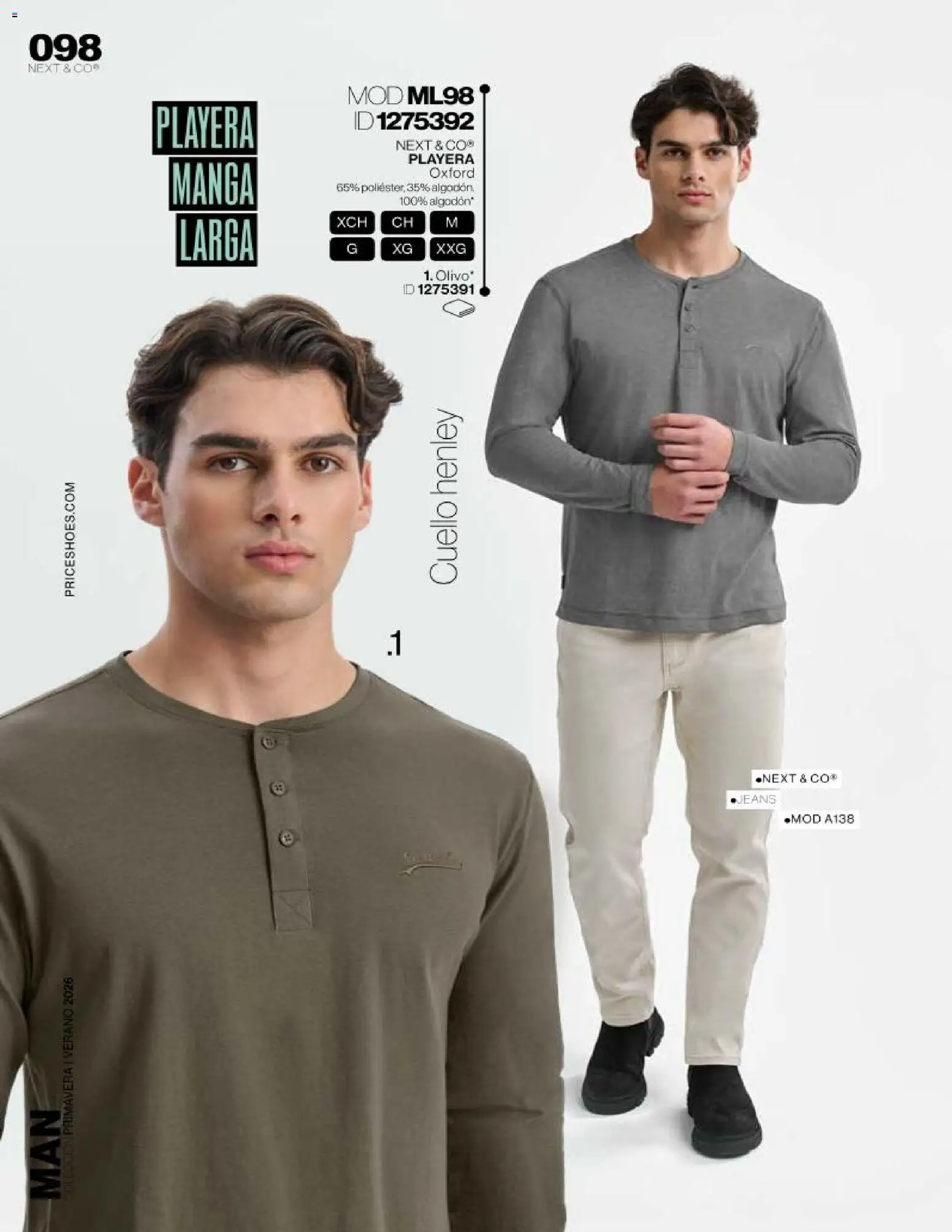 Nuevas ofertas de Price Shoes válidas en toda la República Mexicana desde el 03.04.2026. ¡Encuentra las mejores ofertas en Price Shoes catálogo Man! | Página: 98 | Productos: Manga, Algodón, Playera