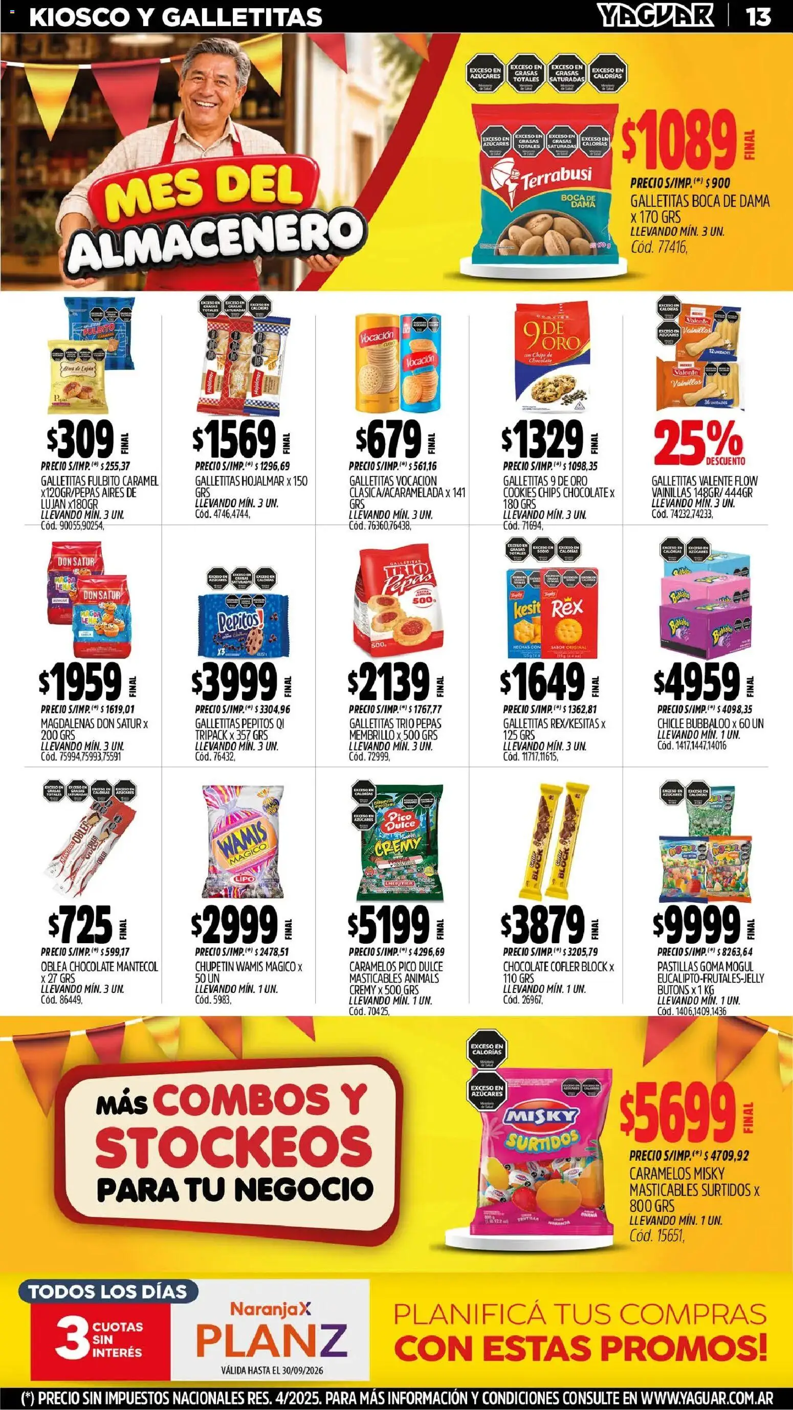 Yaguar - Oferta Semanal Córdoba │ válido desde el 31/08/2026 | Página: 13 | Productos: Pico, Galletitas, Frutilla, Dulce