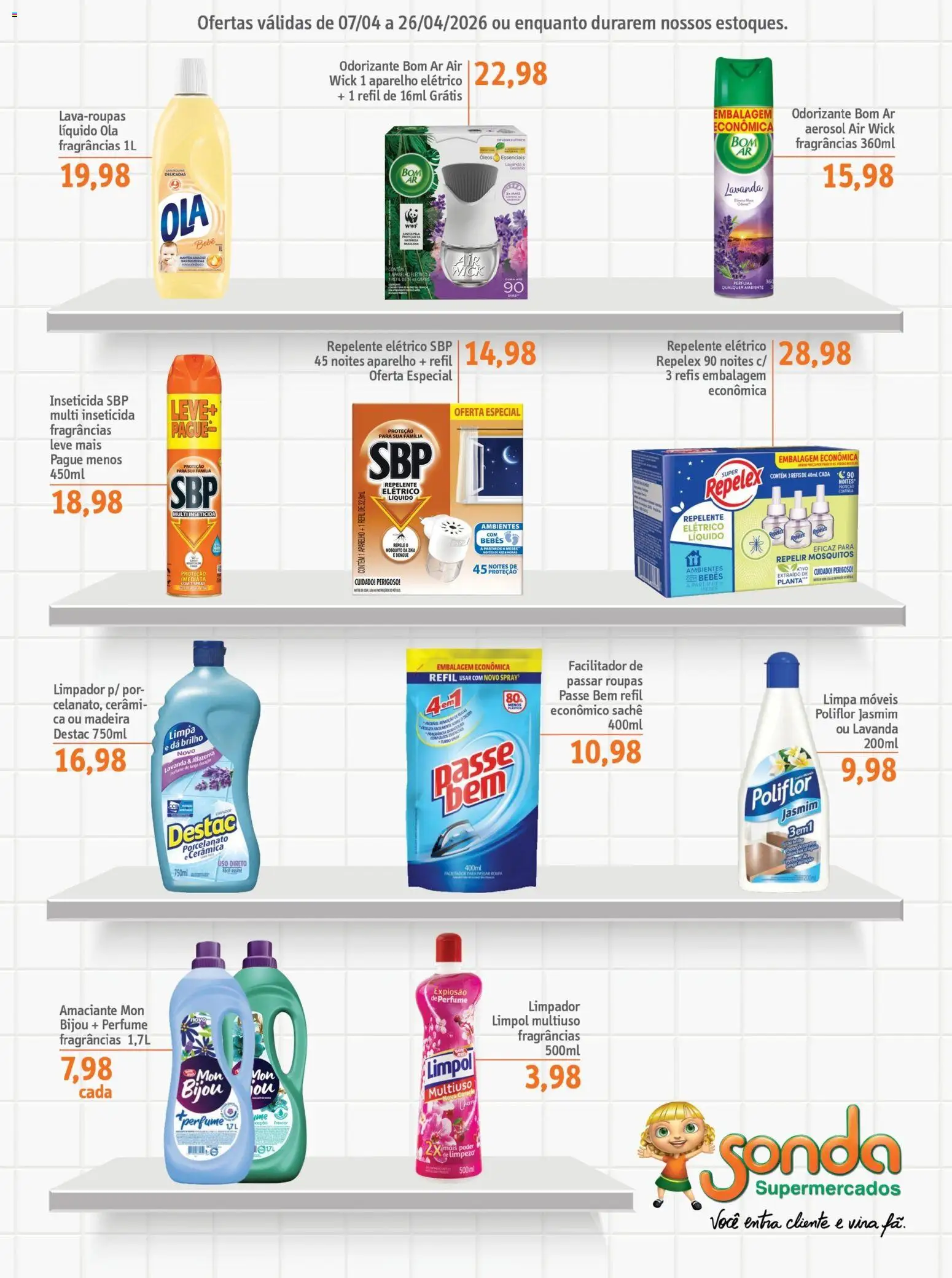 Sonda Folheto - válido de 07.04.2026 | Página: 5 | Produtos: Perfume, Porcelanato, Amaciante, Inseticida