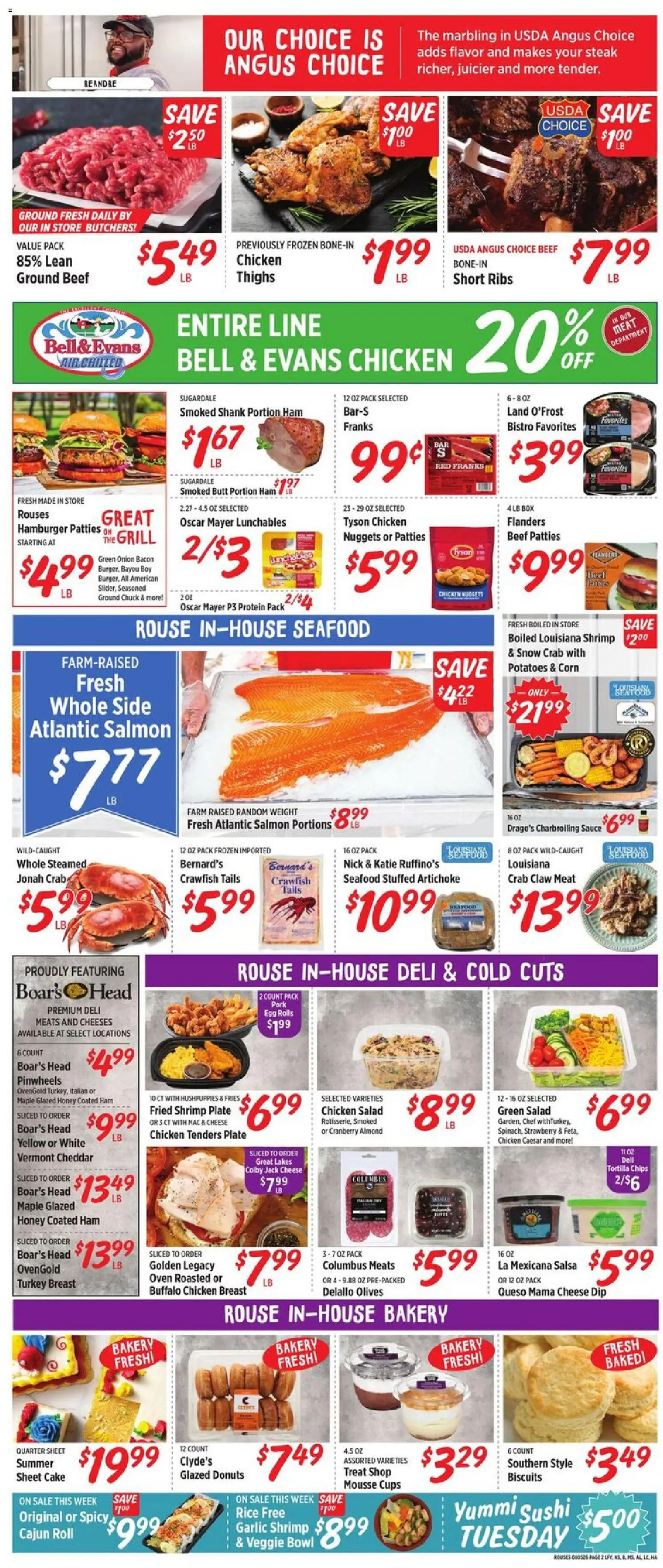 Rouses Weekly Ad - AL - valid from 08/05/2026 | Page: 4 | Products: Bakery, Cheese, Rice, Oven