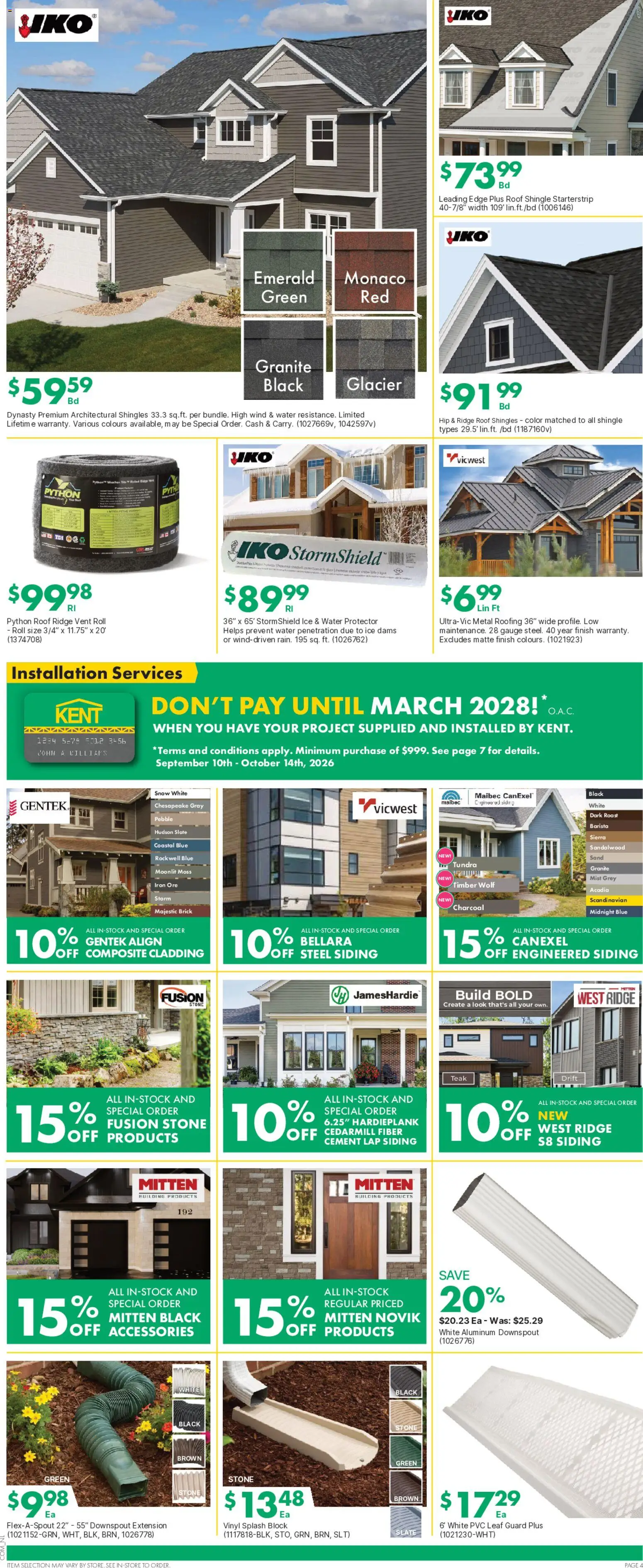 Kent flyer valid from Sep 24, 2026 | Page: 5 | Products: Water, Roast, Cement, Ice