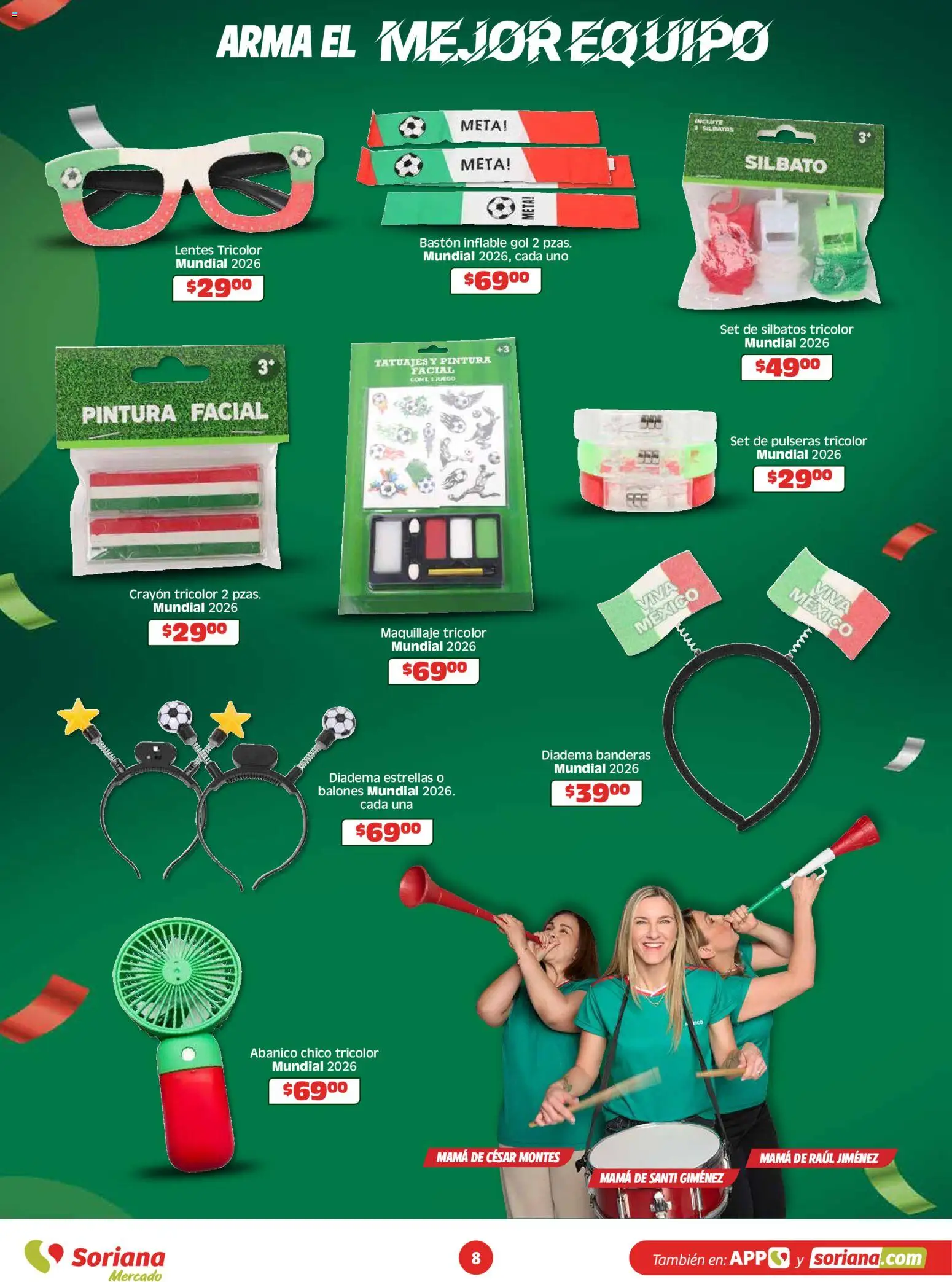 Nuevas ofertas de Soriana válidas en toda la República Mexicana desde el 14.05.2026. ¡Encuentra las mejores ofertas en Soriana En México apoyamos con todo Mercado Nacional! | Página: 8 | Productos: Lentes, Pintura, Maquillaje