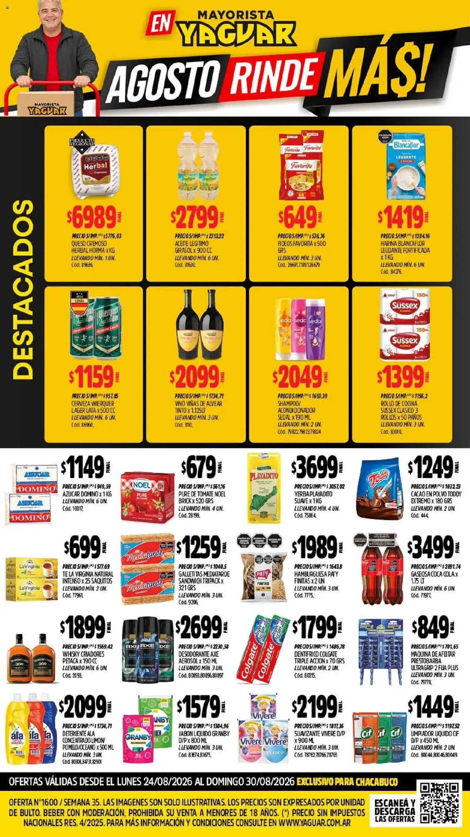 Yaguar - Oferta Semanal Parque Chacabuco │ válido desde el 24/08/2026 | Página: 1 | Productos: Maquina de afeitar, Azucar, Jabón líquido, Té