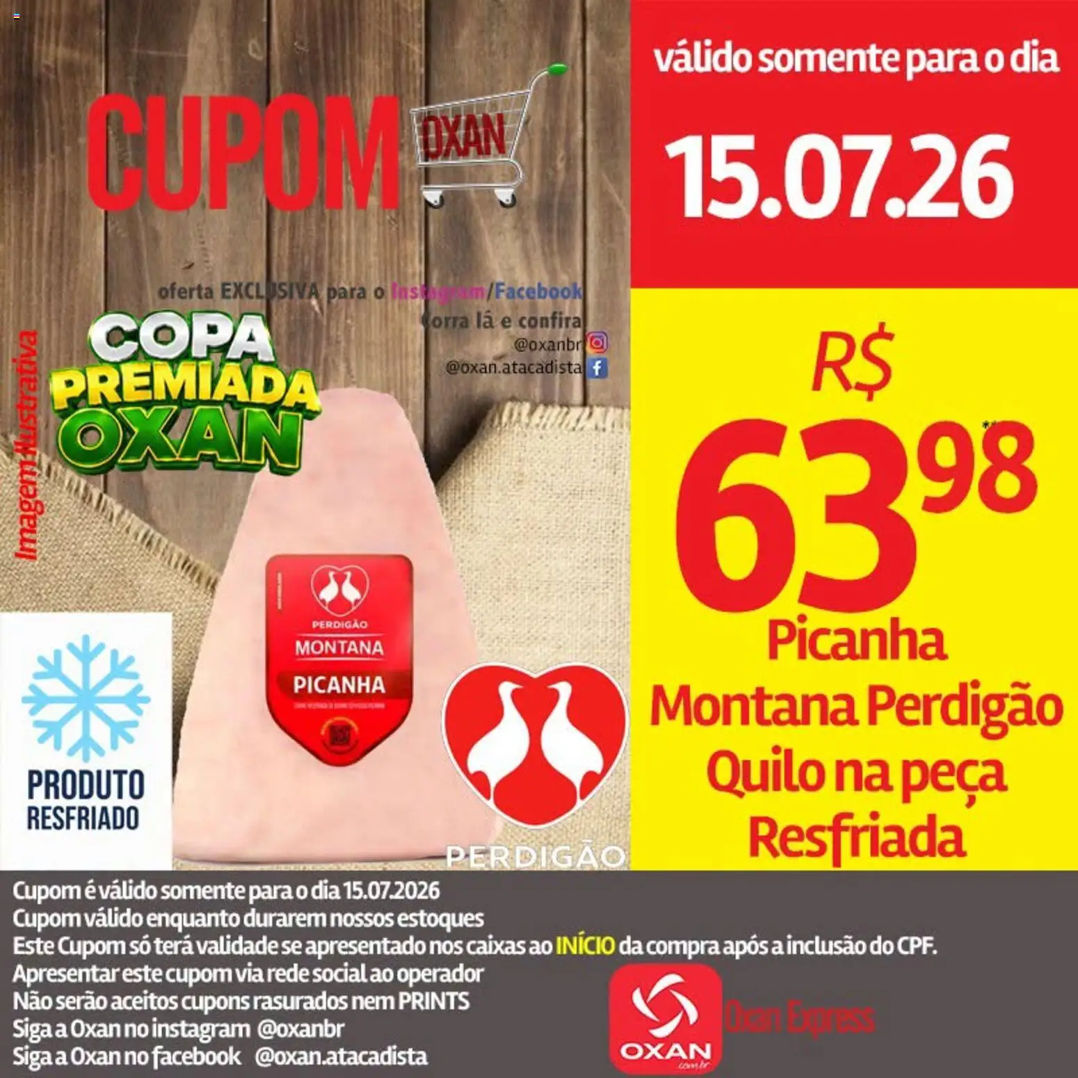 Oxan Atacadista Folheto - válido de 15/07/2026 | Página: 2 | Produtos: Montana picanha, Picanha, Copa