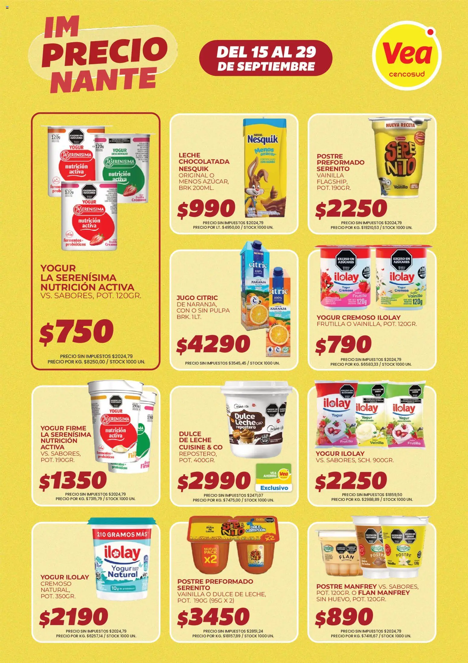 Vea Ofertas │ válido desde el 15/09/2026 | Página: 9 | Productos: Dulce, Yogur, Chocolatada, Té
