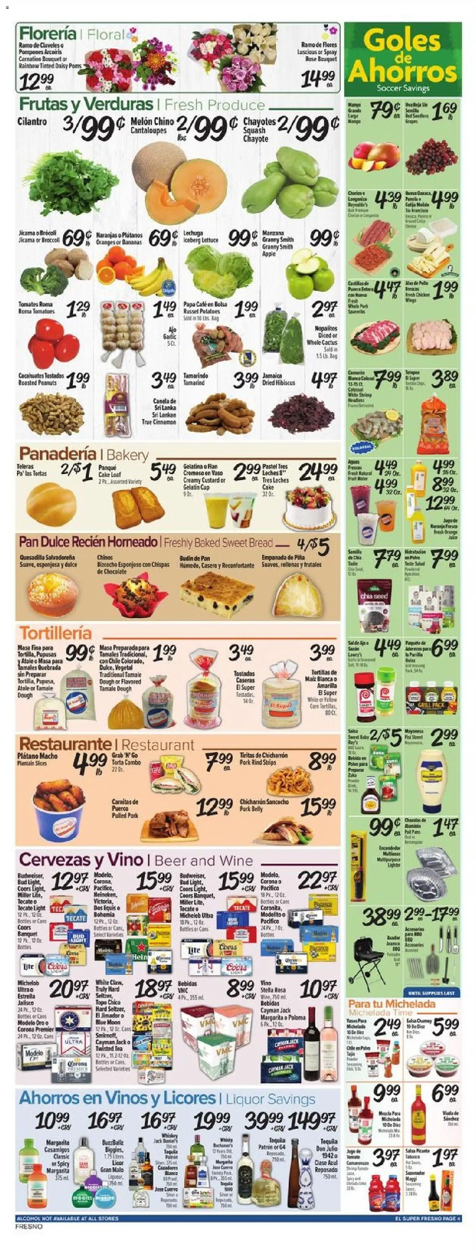 El Super Weekly Ad - CA - valid from 03.06.2026 | Page: 4 | Products: Cantaloupes, Pork, Oranges, Bag