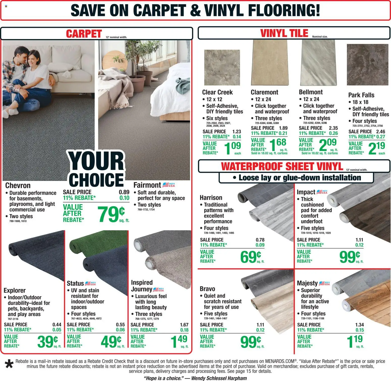 Menards Weekly Ad - valid from 20.05.2026 | Page: 19 | Products: Carpet, Sheet