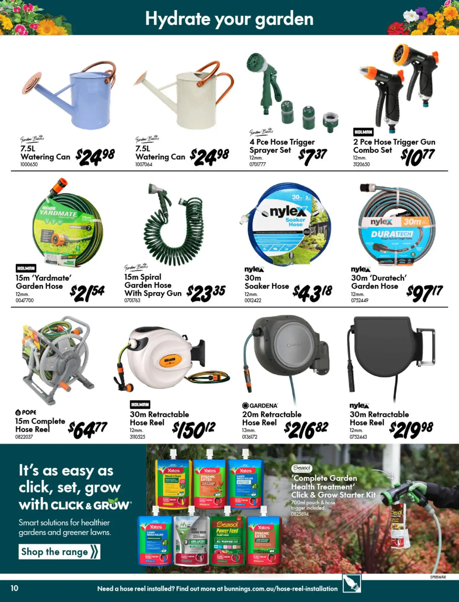 Bunnings Warehouse catalogue - valid from 09/09/2026 | Page: 10 | Products: Garden hose, Watering can, Weed, Books