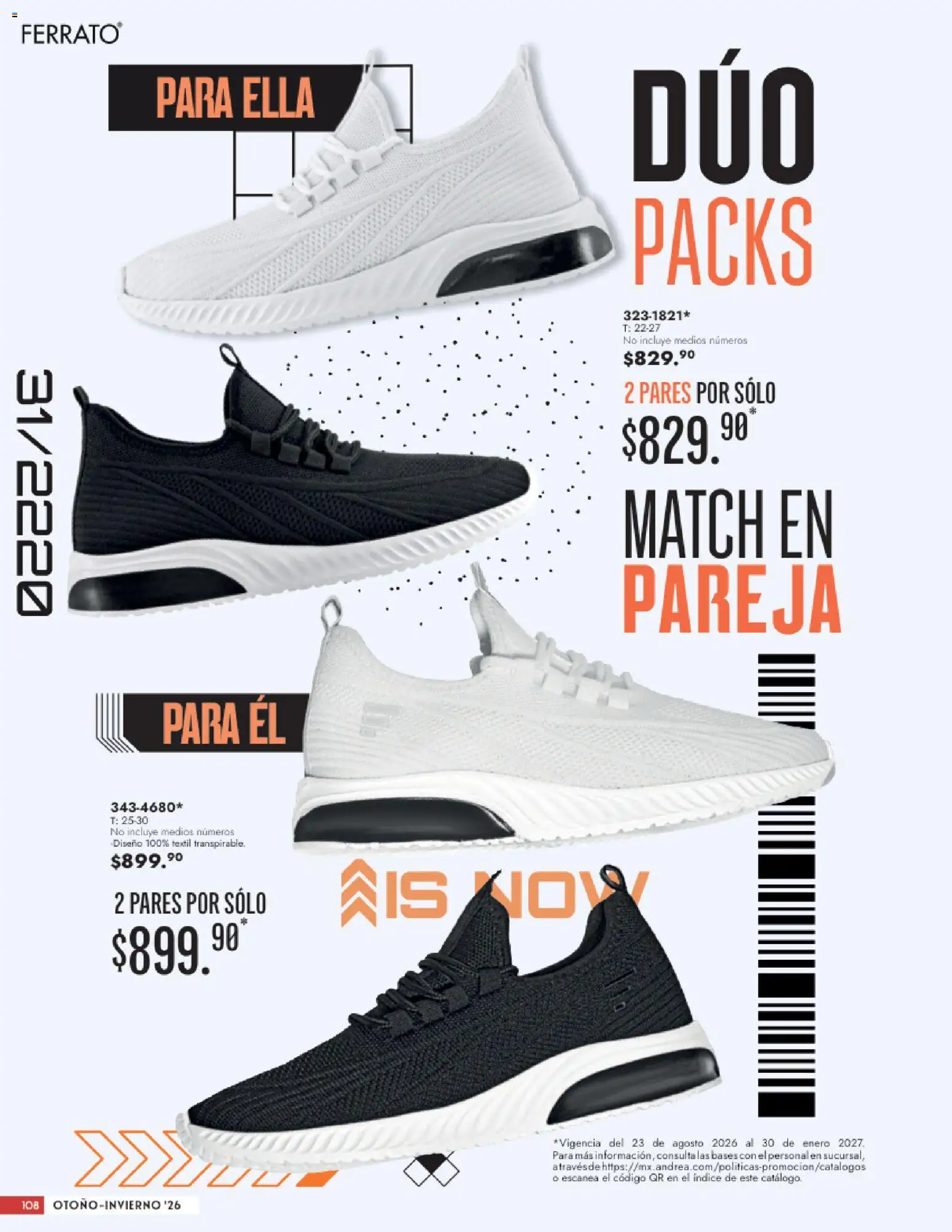Nuevas ofertas de Andrea válidas en toda la República Mexicana desde el 23/08/2026. ¡Encuentra las mejores ofertas en Andrea catálogo Calzado Caballero! | Página: 108