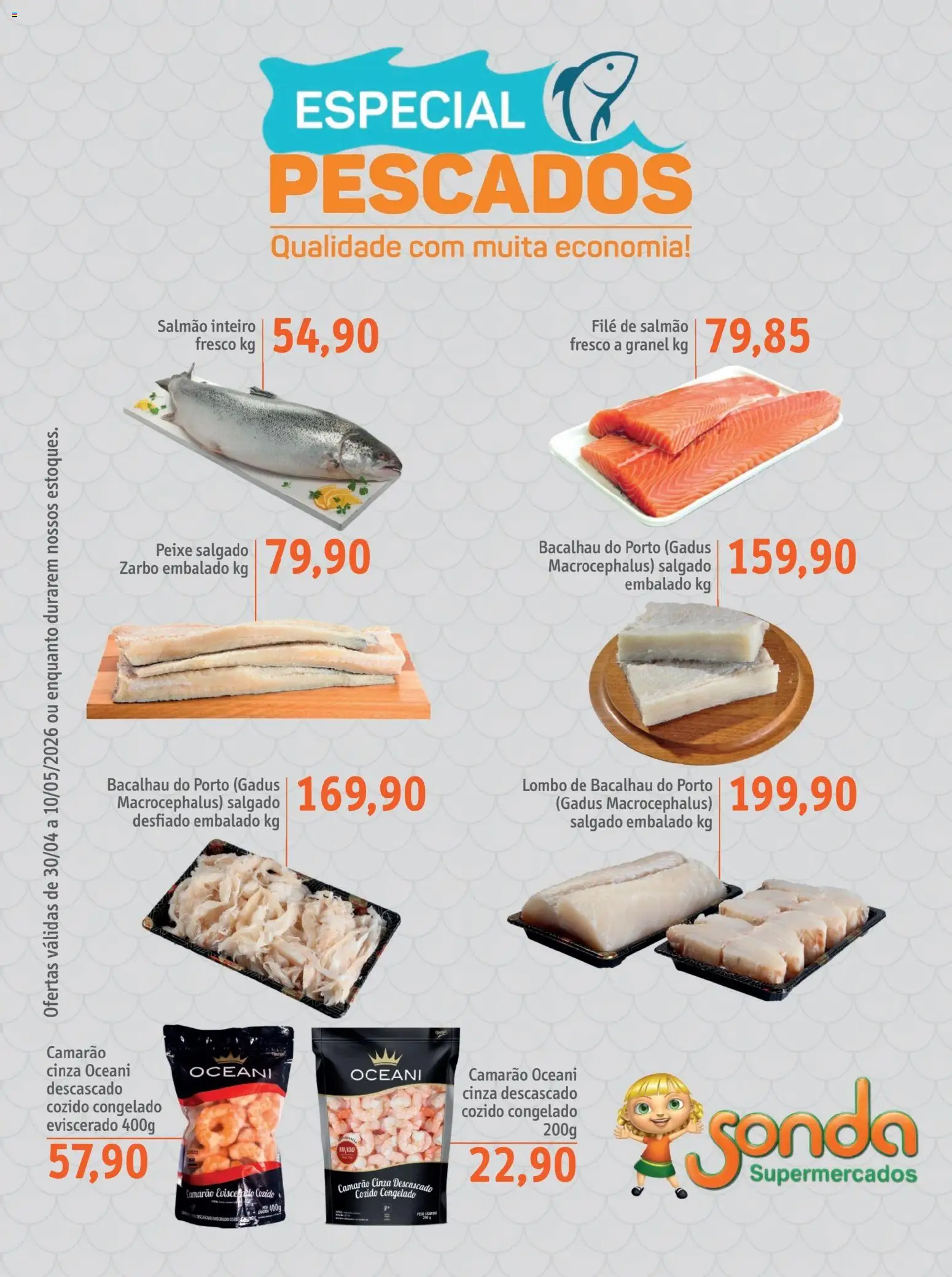 Sonda Folheto - válido de 30.04.2026 | Página: 1 | Produtos: Salmão, Lombo, Camarão, Peixe