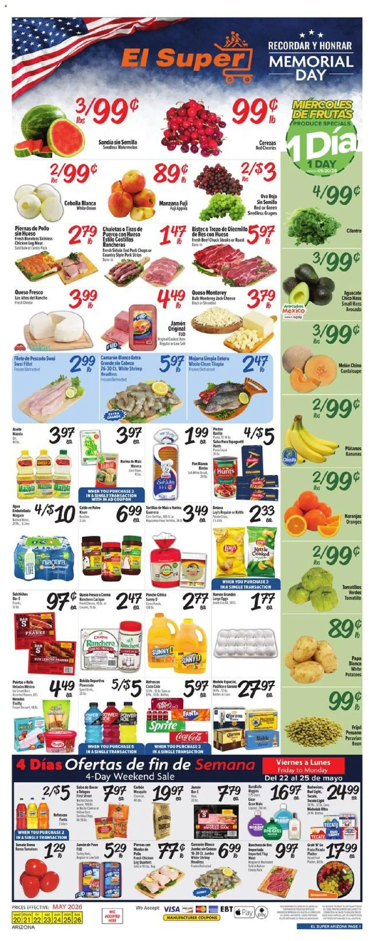 El Super Weekly Ad - AK - valid from 20.05.2026 | Page: 1 | Products: Apples, Oranges, Bananas, Watermelon