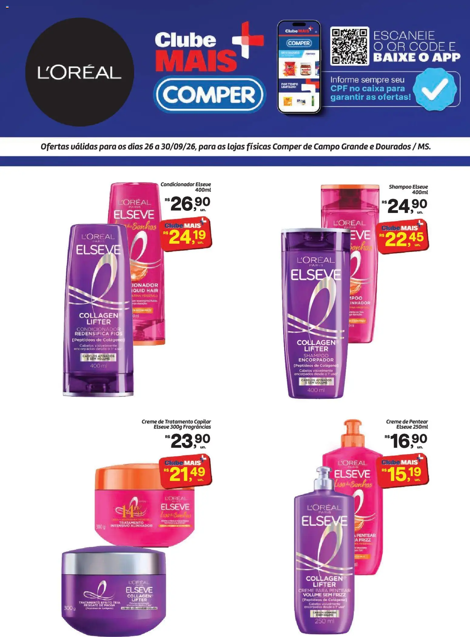 Comper ofertas L'Oreal Sábado 26 Setembro