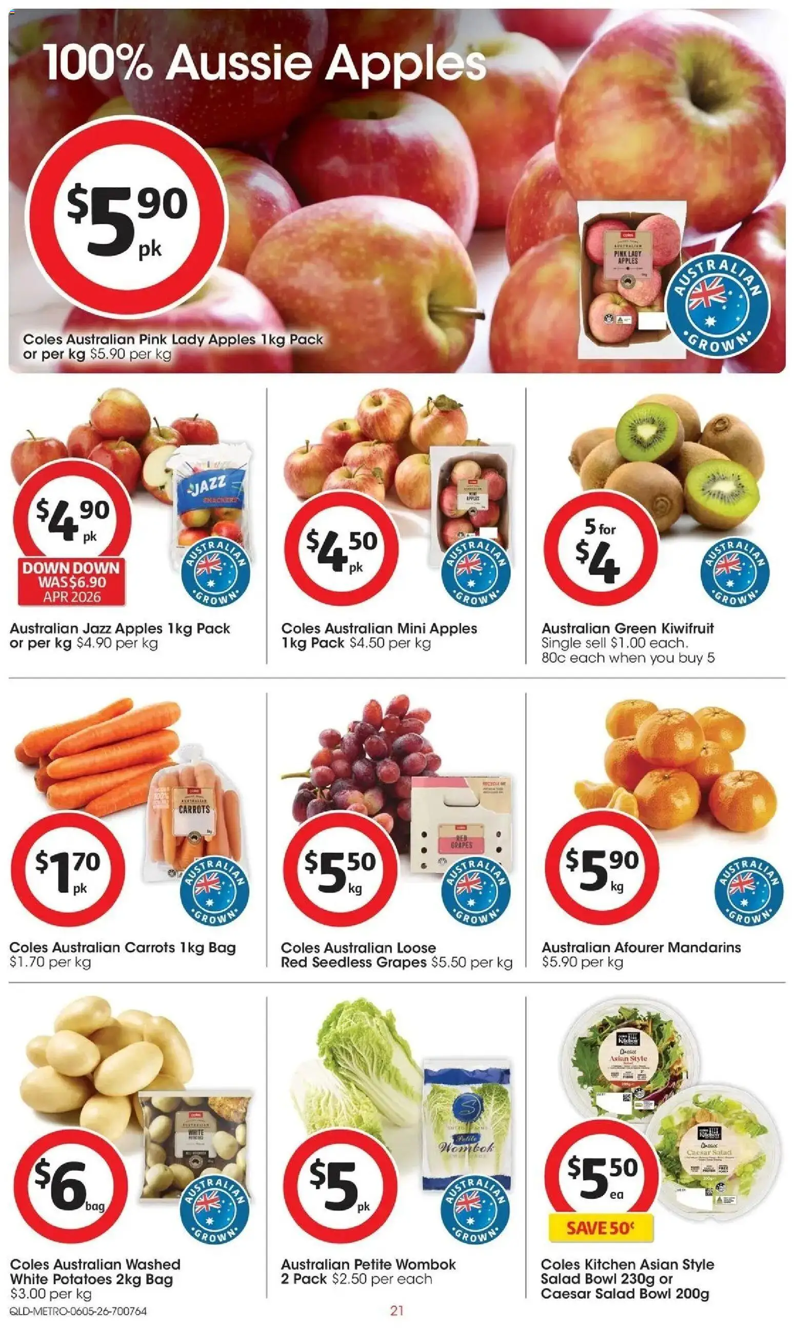 Coles catalogue - valid from 05.05.2026 | Page: 21 | Products: Apples, Kiwifruit, Mandarins, Carrots