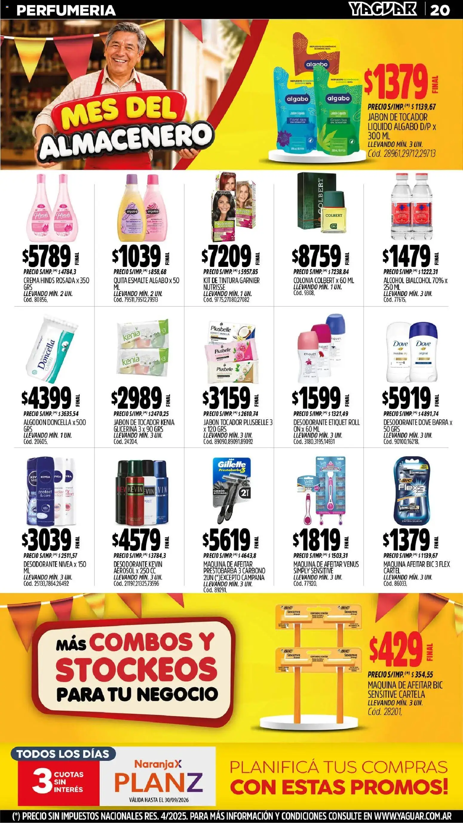 Yaguar - Oferta Semanal San Juan │ válido desde el 31/08/2026 | Página: 20 | Productos: Algodón, Carne, Desodorante, Crema