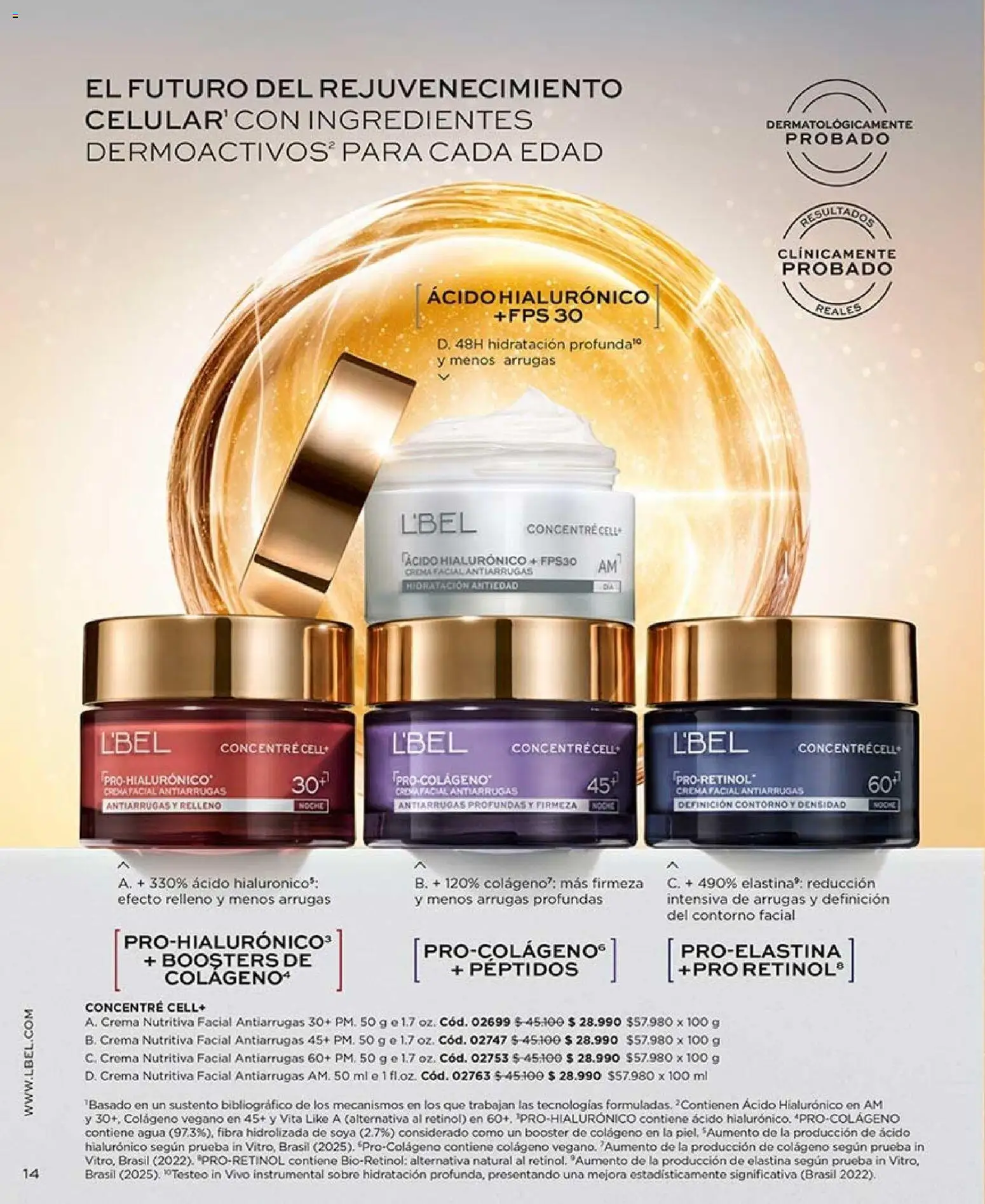 Catálogo L'Bel Campaña 15 │ válido desde el 06.09.2026 | Página: 14 | Productos: Agua, Sobre, Crema, Ingredientes
