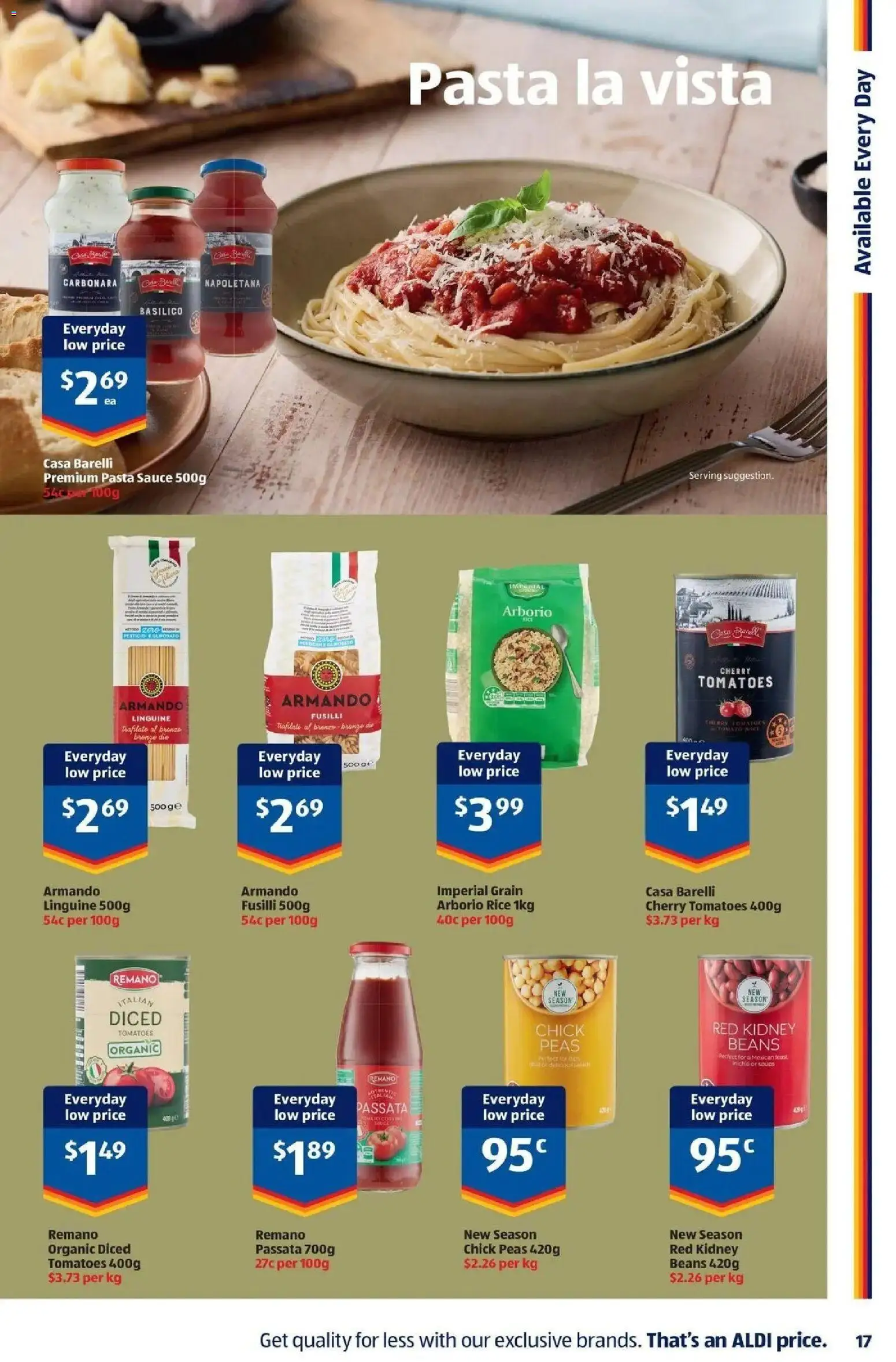 Aldi catalogue - valid from 01/07/2026 | Page: 17 | Products: Tomatoes, Rice, Pasta, Sauce