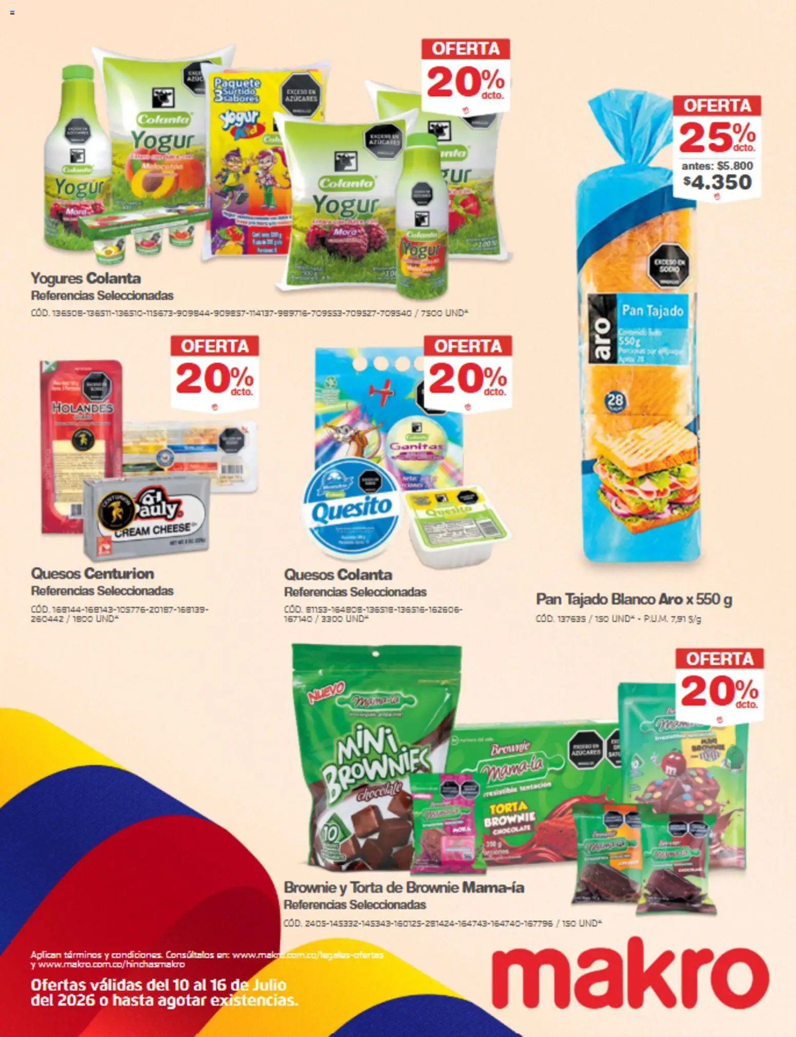 Makro revista - valida desde el 10/07/2026 | Página: 25 | Productos: Mora, Yogur, Brownies, Pan