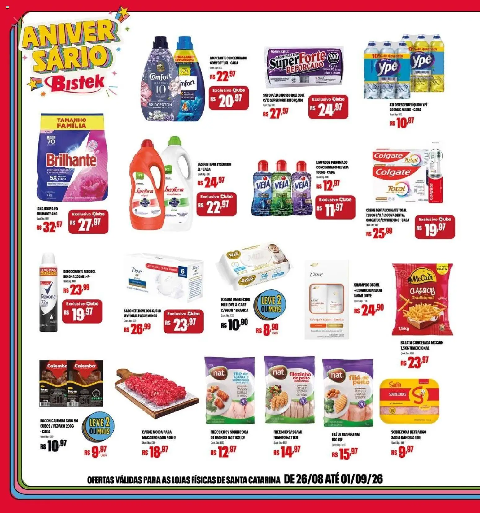 Bistek Supermercados Folheto - válido de 26/08/2026 | Página: 2 | Produtos: Perfume, Escova, Bacon, Dove