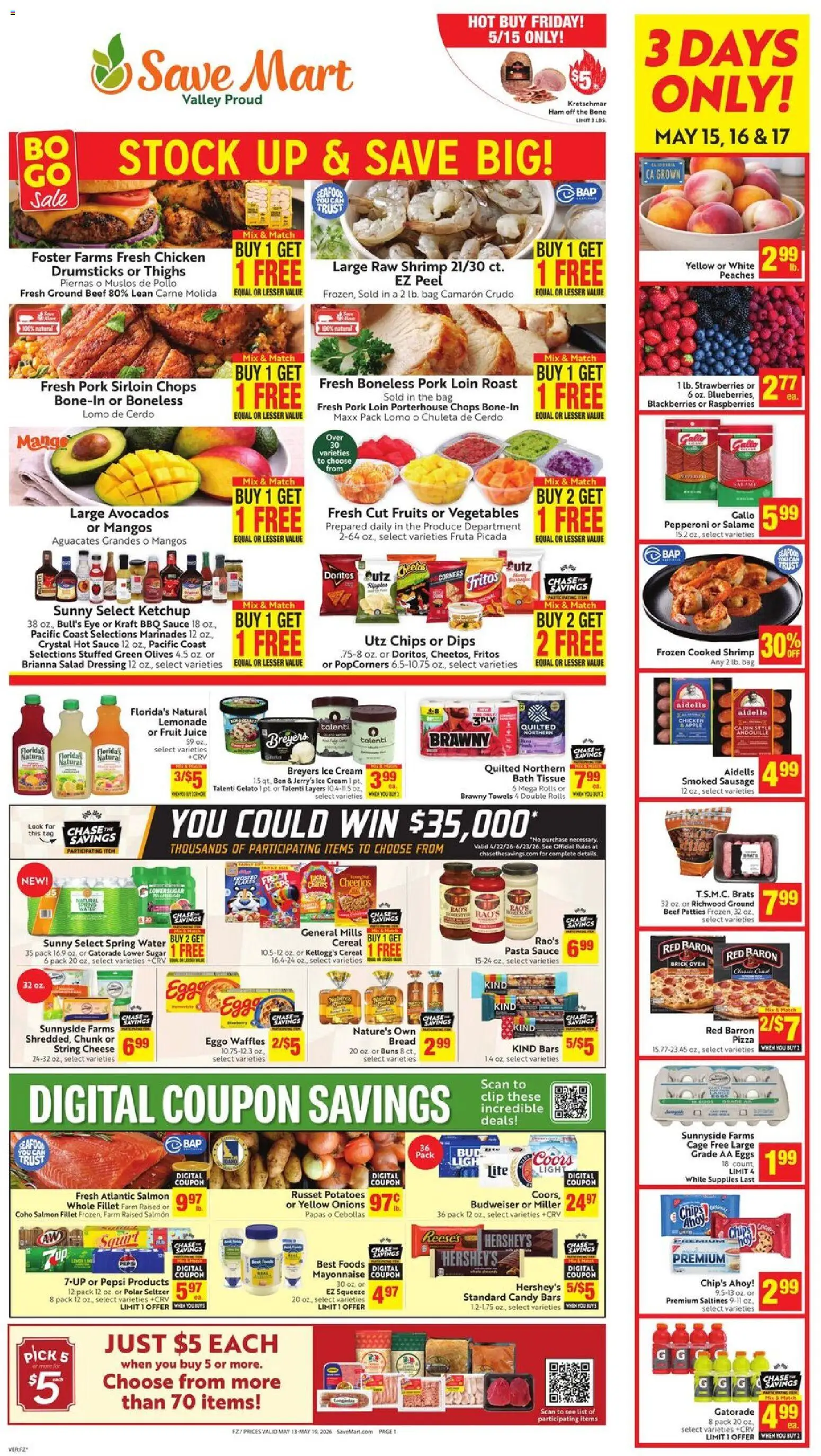 Save Mart Weekly - CA - valid from 13.05.2026 | Page: 1 | Products: Bath, Ketchup, Sauce, Sugar