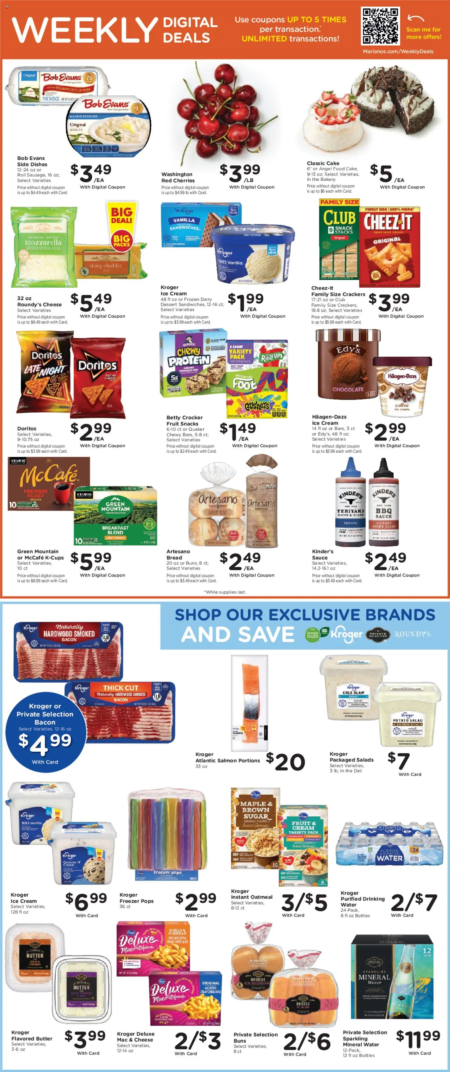 Mariano's Weekly Ad - valid from 07/22/2026 | Page: 6 | Products: Ice cream, Salad, Sauce, Chocolate Chip