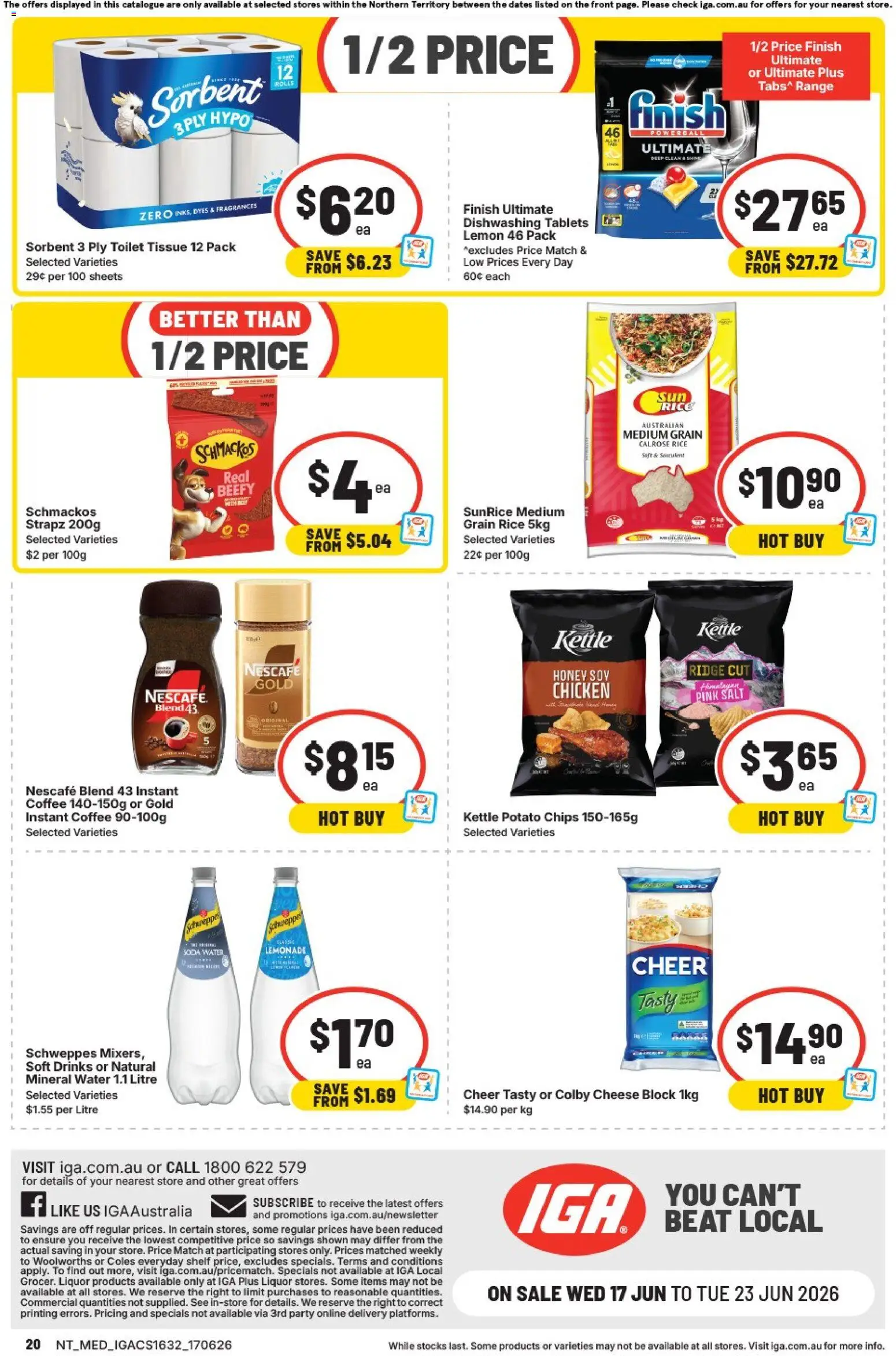 IGA catalogue - valid from 17.06.2026 | Page: 16 | Products: Toilet, Honey, Rice, Nescafe