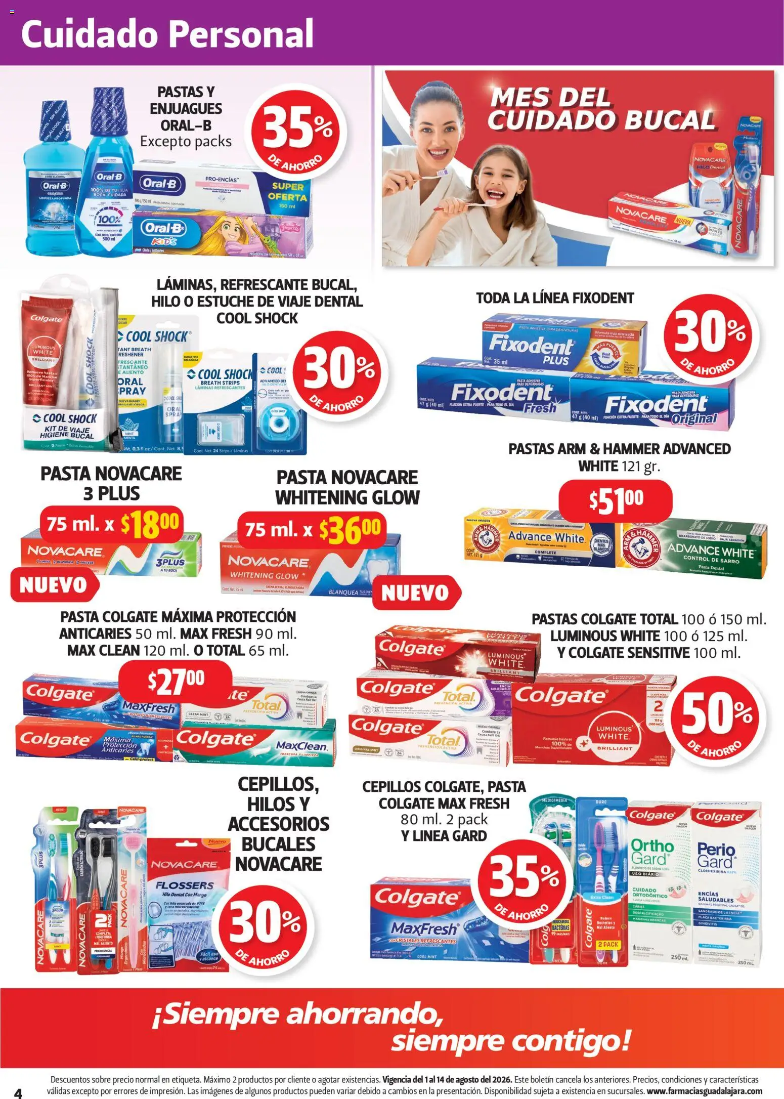 Nuevas ofertas de Farmacia Guadalajara válidas en toda la República Mexicana desde el 01/08/2026. ¡Encuentra las mejores ofertas en Farmacia Guadalajara catálogo! | Página: 4 | Productos: Pasta dental, Azúcar, Crema, Mango