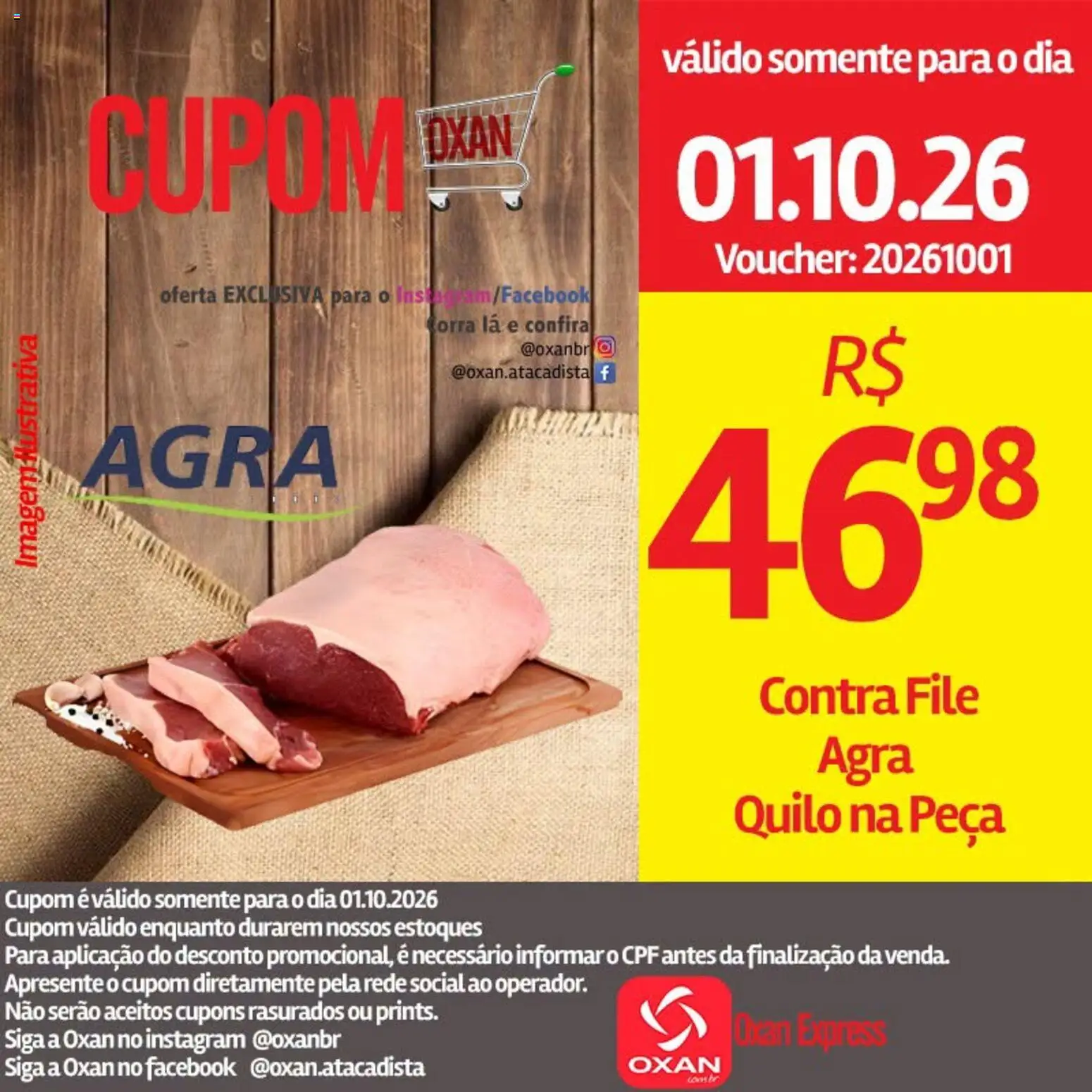 Oxan Atacadista Folheto - válido de 01/10/2026 | Página: 1 | Produtos: Contra filé