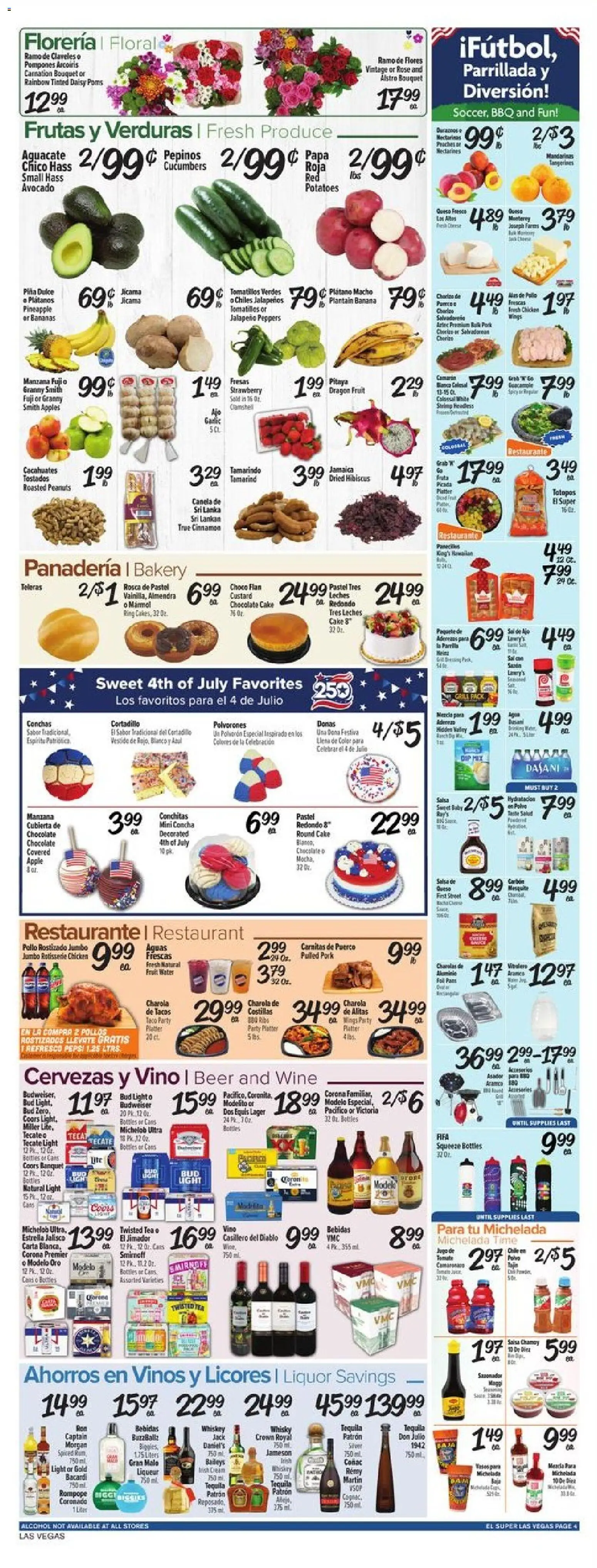 El Super Weekly Ad - NV - valid from 06/24/2026 | Page: 4 | Products: Bakery, Jalapeno peppers, Cucumbers, Potatoes