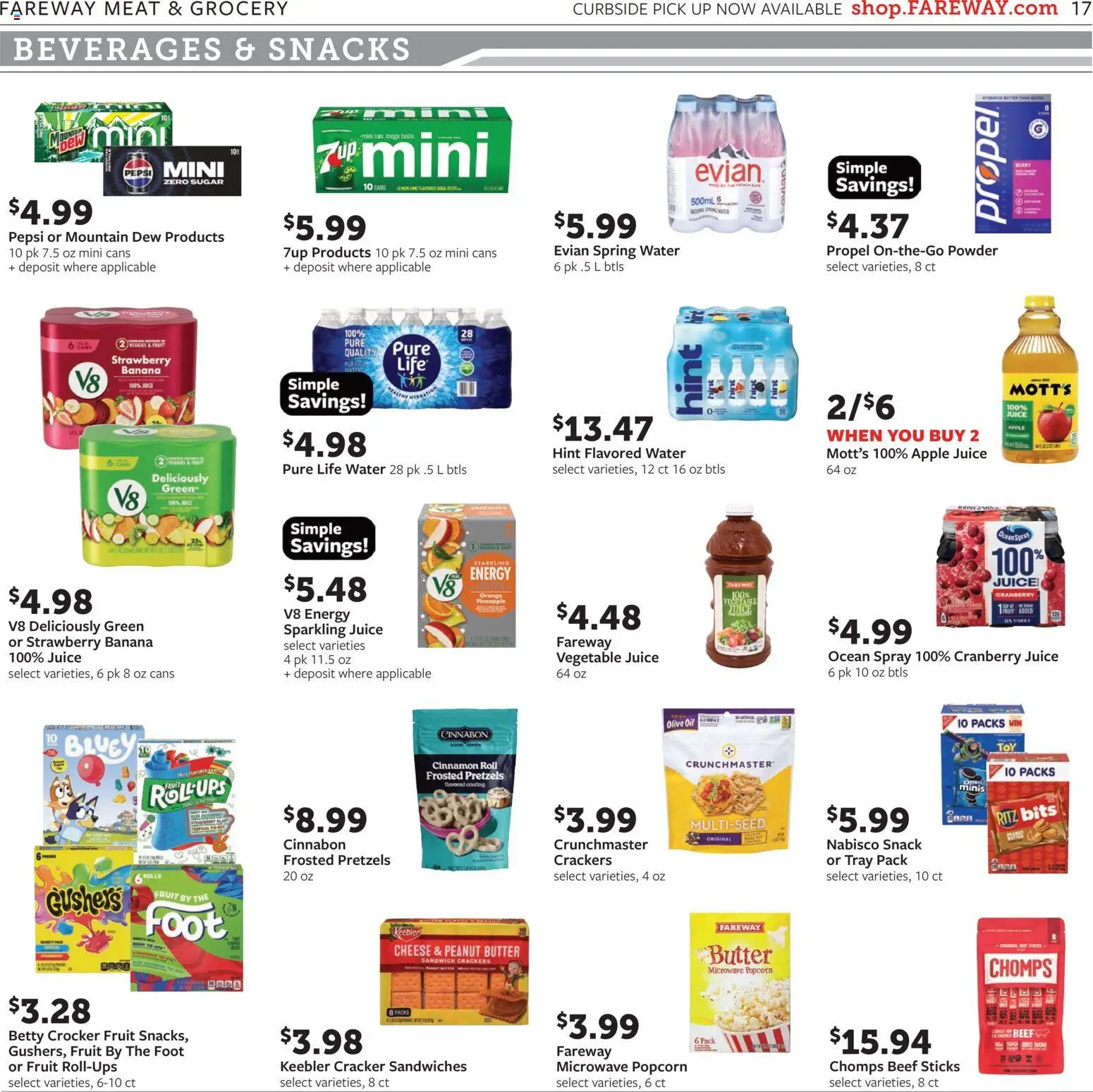 Fareway Weekly Ad - valid from 09/07/2026 | Page: 17 | Products: Beverages, Butter, Pineapple, Pepsi Zero