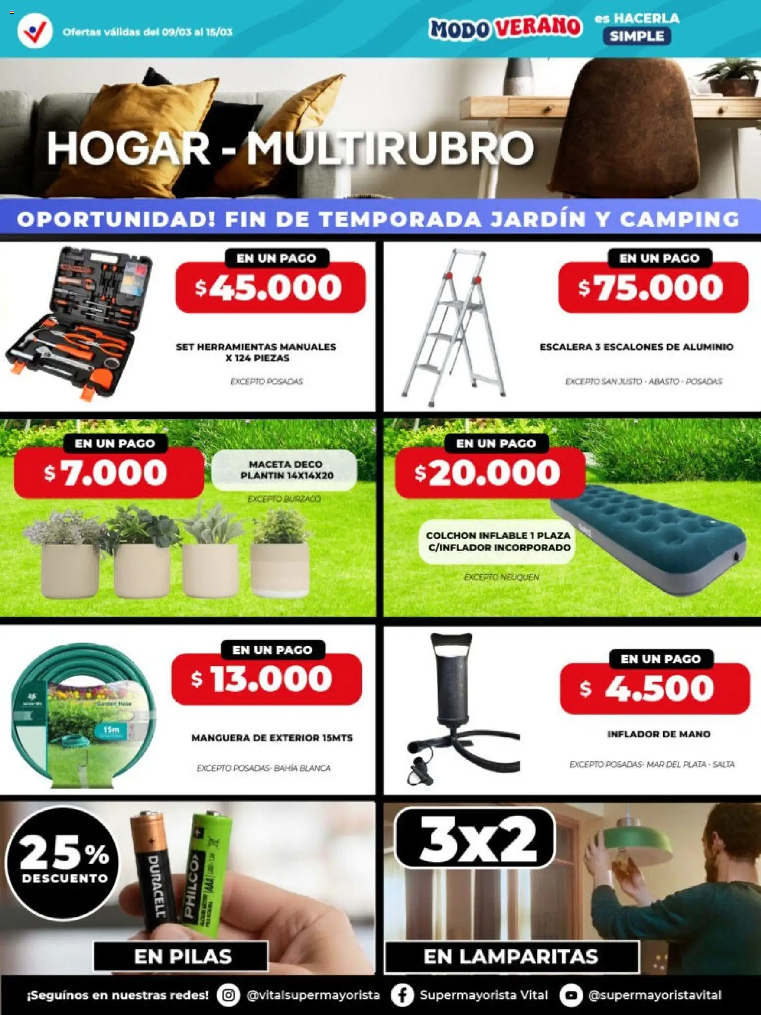 Vital - Especial de nonfood │ válido desde el 09.03.2026 | Página: 4 | Productos: Colchón, Pilas, Manguera, Inflador