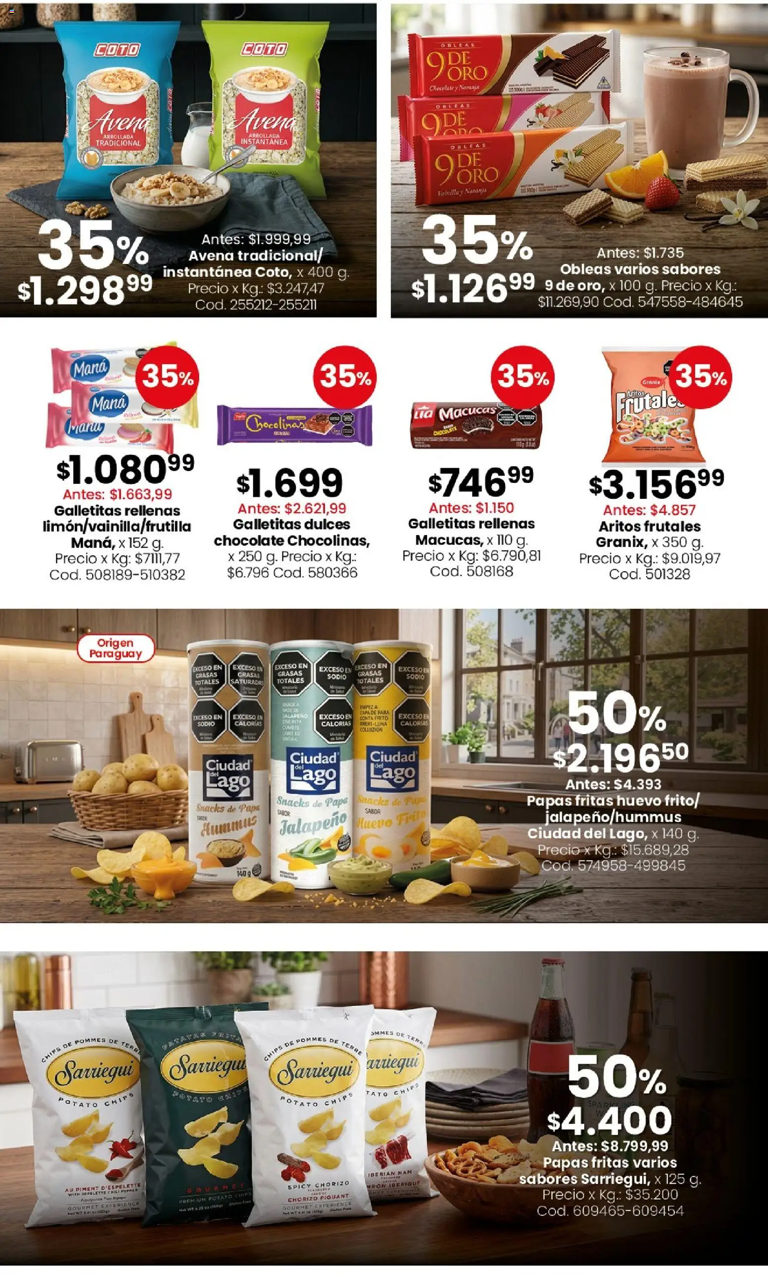 Coto - Almacén y bebidas │ válido desde el 13/07/2026 | Página: 5 | Productos: Avena, Huevo, Chorizo, Chocolate