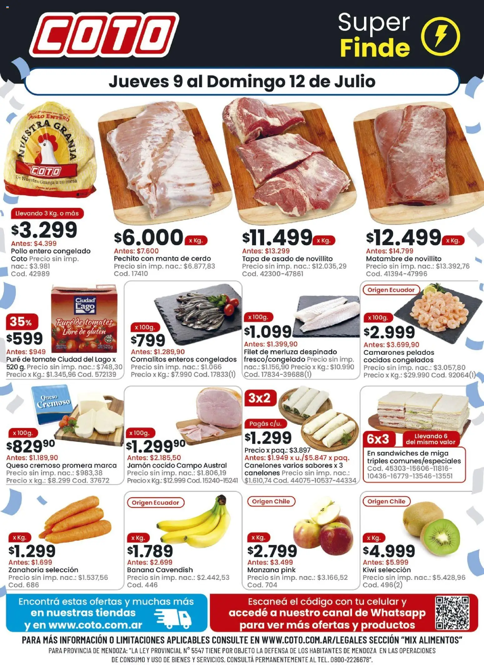 Coto - Mix │ válido desde el 09/07/2026 | Página: 1 | Productos: Pollo, Manzana, Jamón, Zanahoria