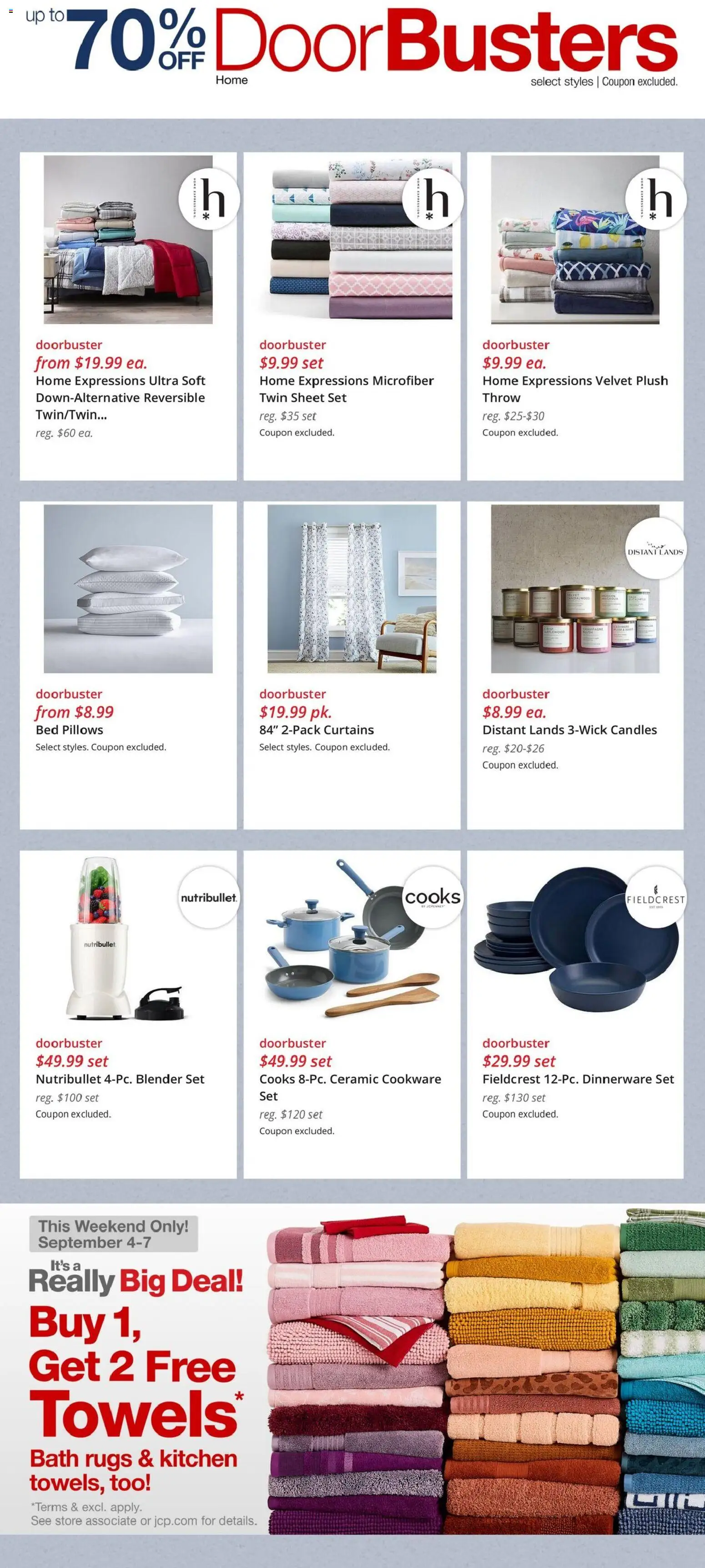 JCPenney Ad - valid from 09/04/2026 | Page: 7 | Products: Bed, Champagne, Bath, Blender