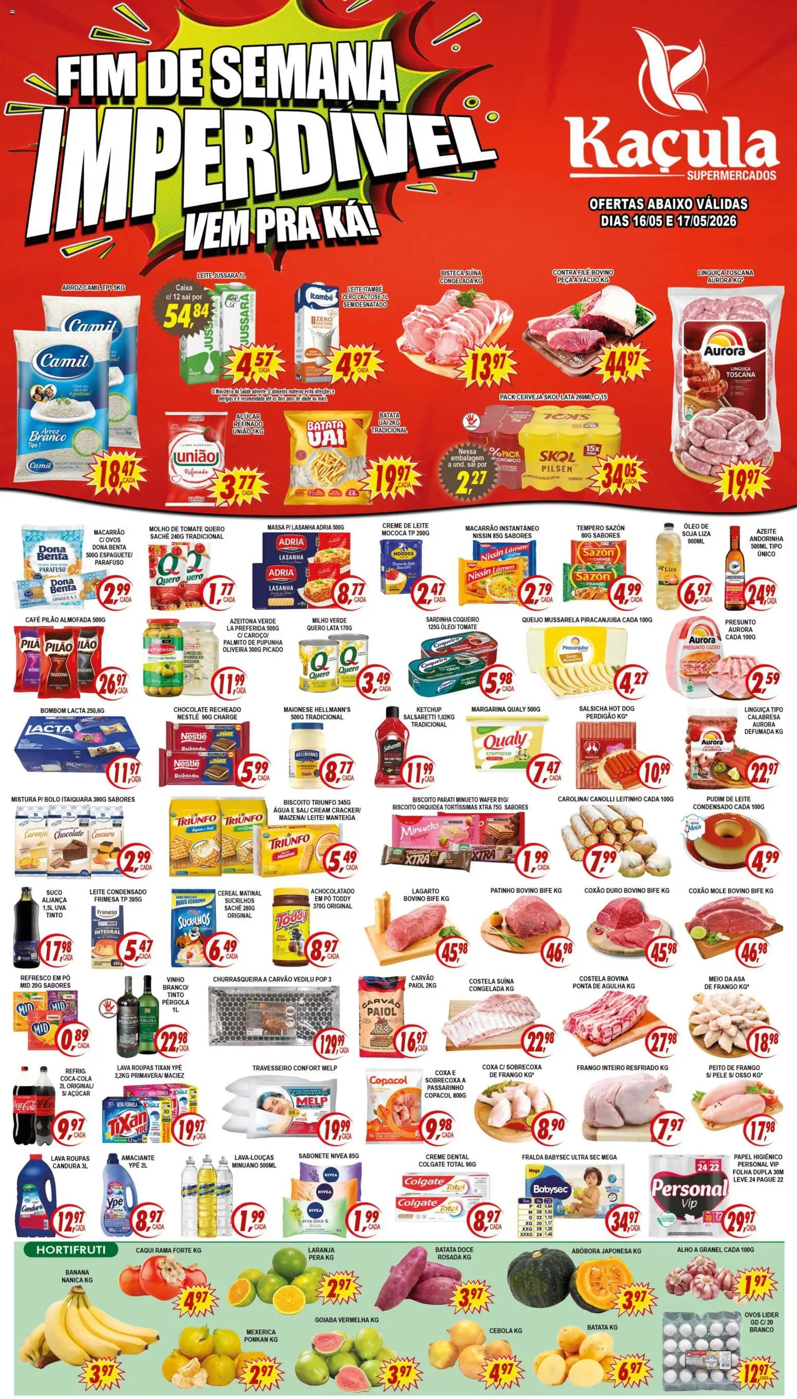 Kaçula Folheto - válido de 16.05.2026 | Página: 1 | Produtos: Biscoito, Batata, Azeite, Margarina