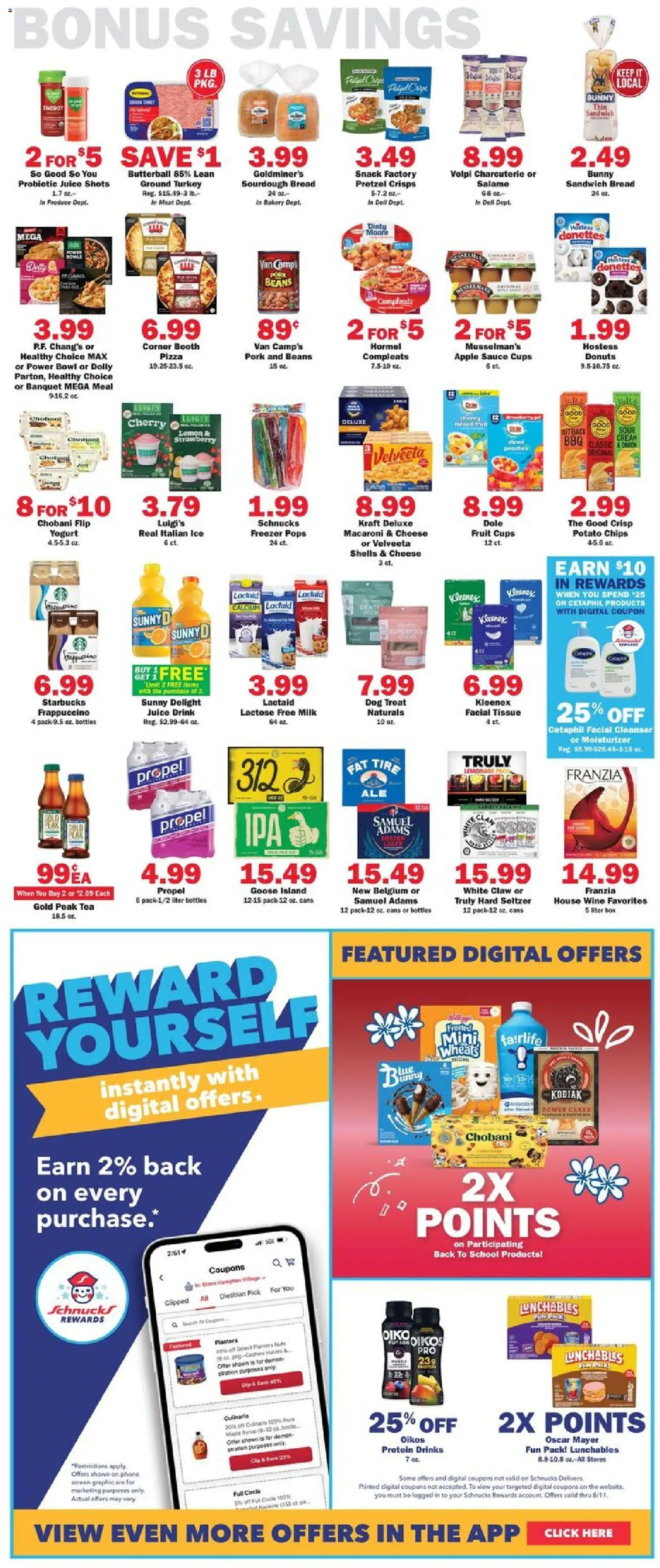 Schnucks Weekly Ad - valid from 08/05/2026 | Page: 5 | Products: Bakery, Chips, Sauce, Beans