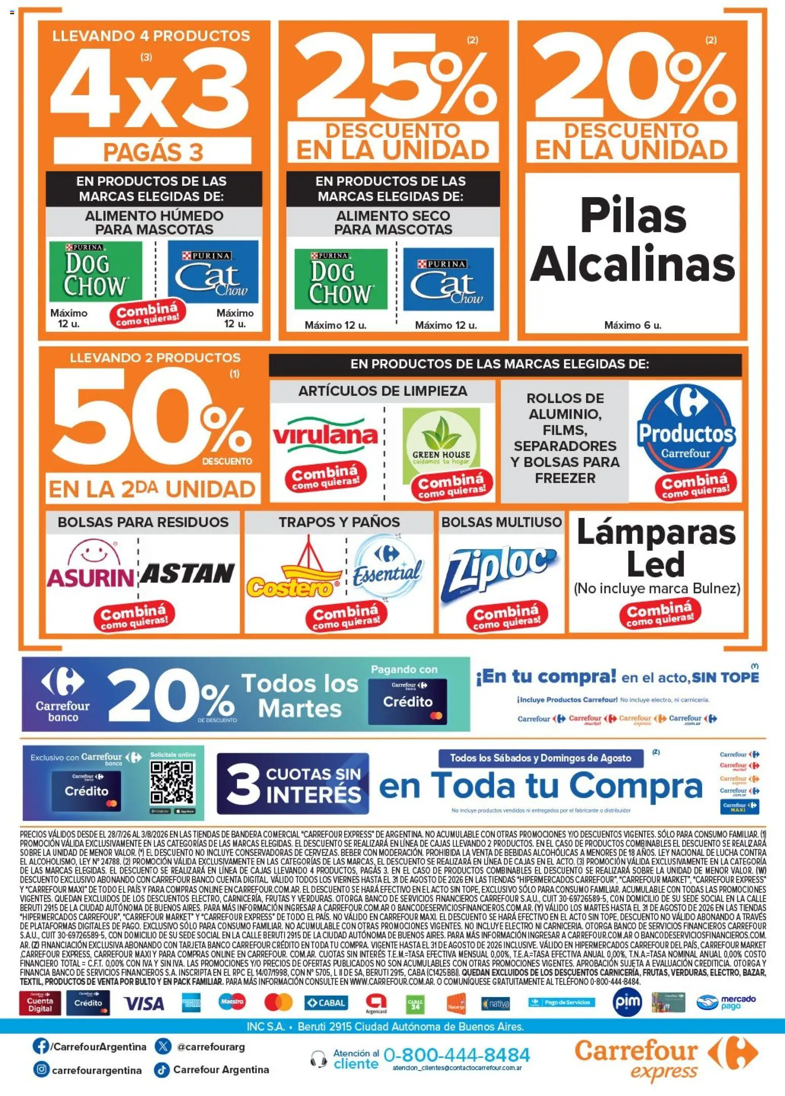 Carrefour Express ofertas │ válido desde el 28/07/2026 | Página: 6 | Productos: Teléfono, Sobre, Pilas, Freezer