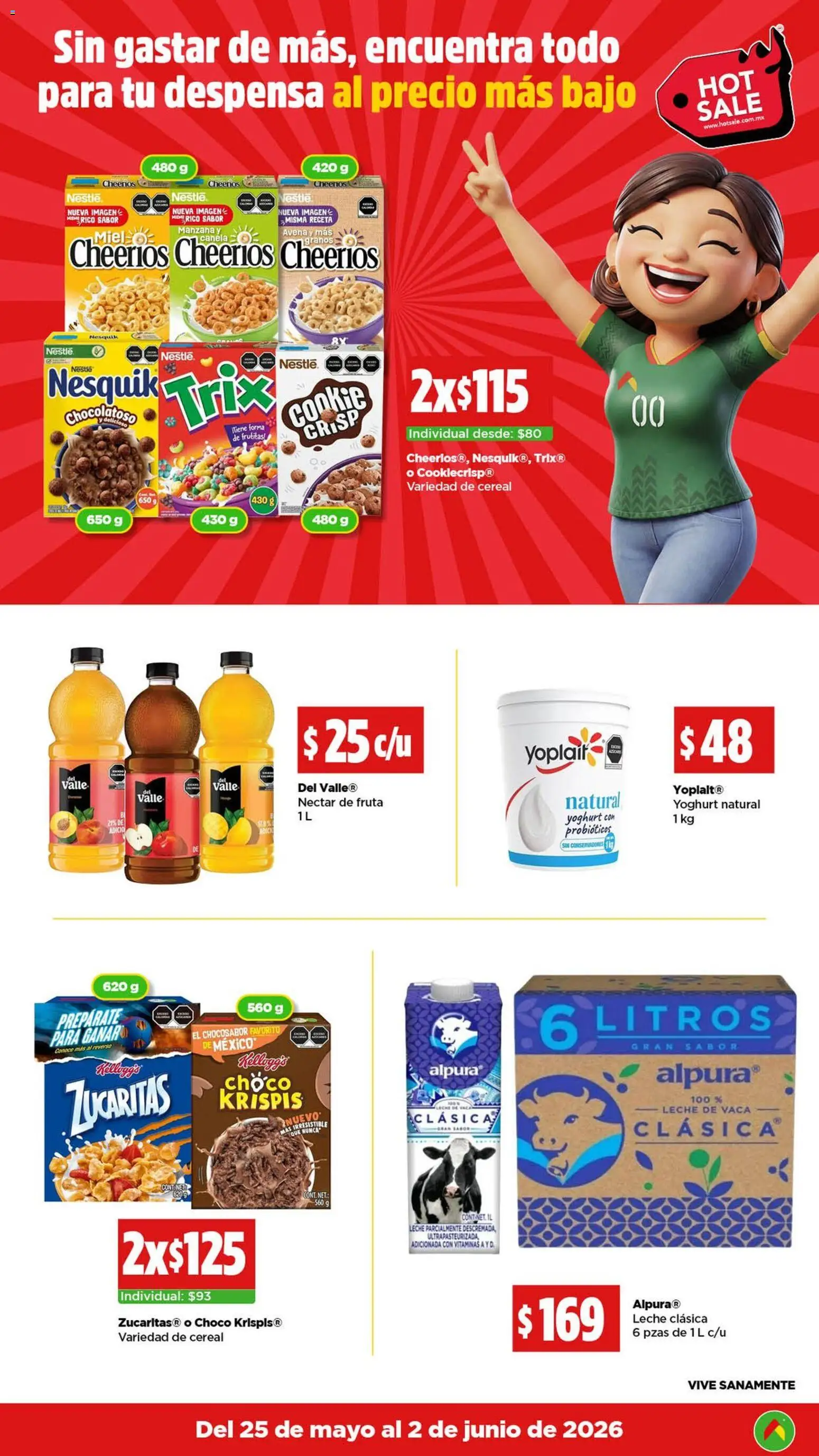 Nuevas ofertas de Bodega Aurrerá válidas en toda la República Mexicana desde el 25.05.2026. ¡Encuentra las mejores ofertas en Bodega Aurrerá Hot Sale! | Página: 3 | Productos: Avena, Manzana, Leche, Despensa