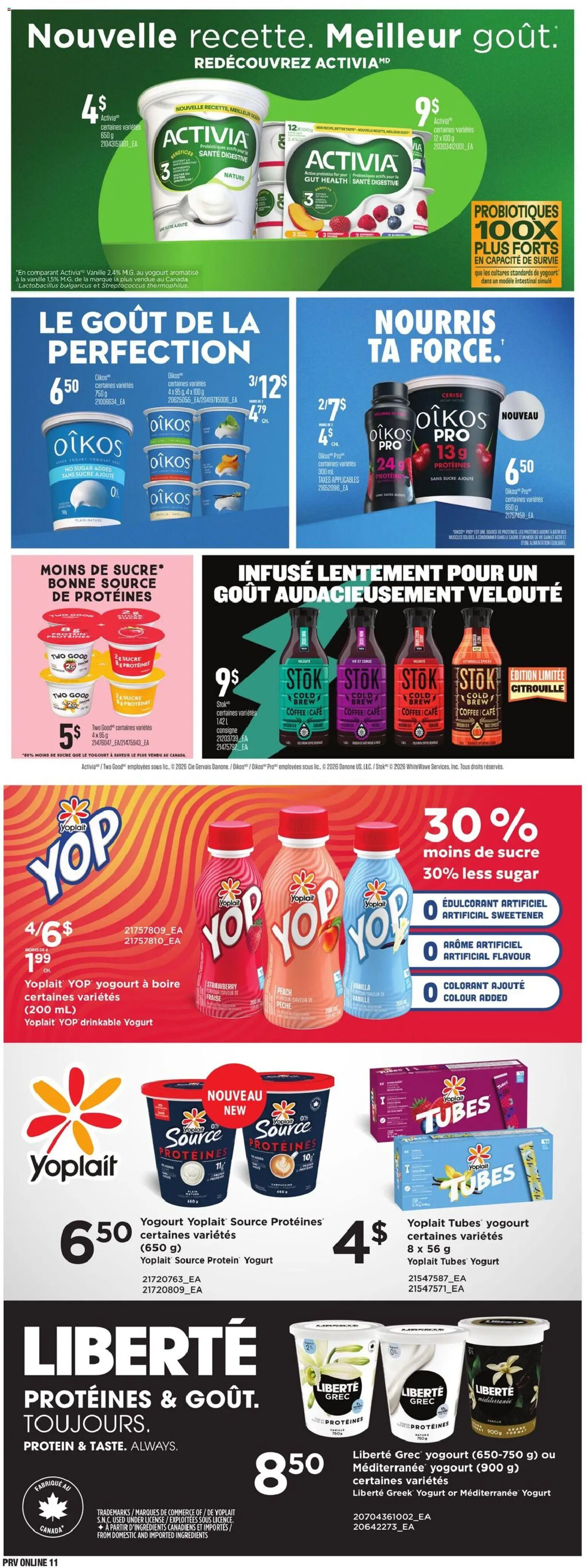 Provigo flyer valid from Oct 1, 2026 | Page: 13 | Products: Tubes, Probiotics, Yogurt, Ingredients