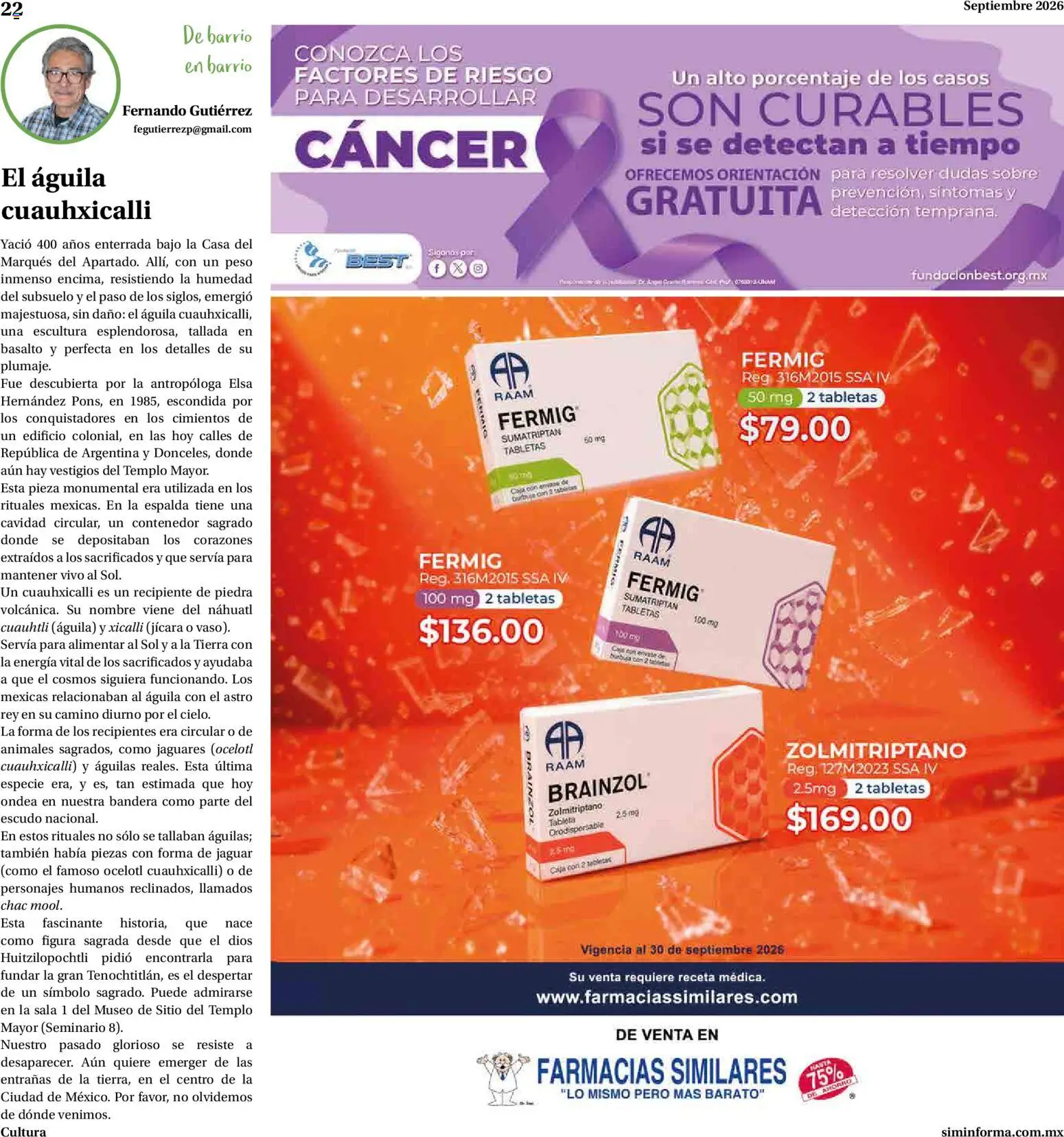Nuevas ofertas de Farmacias Similares válidas en toda la República Mexicana desde el 01/09/2026. ¡Encuentra las mejores ofertas en Farmacias Similares catálogo! | Página: 22