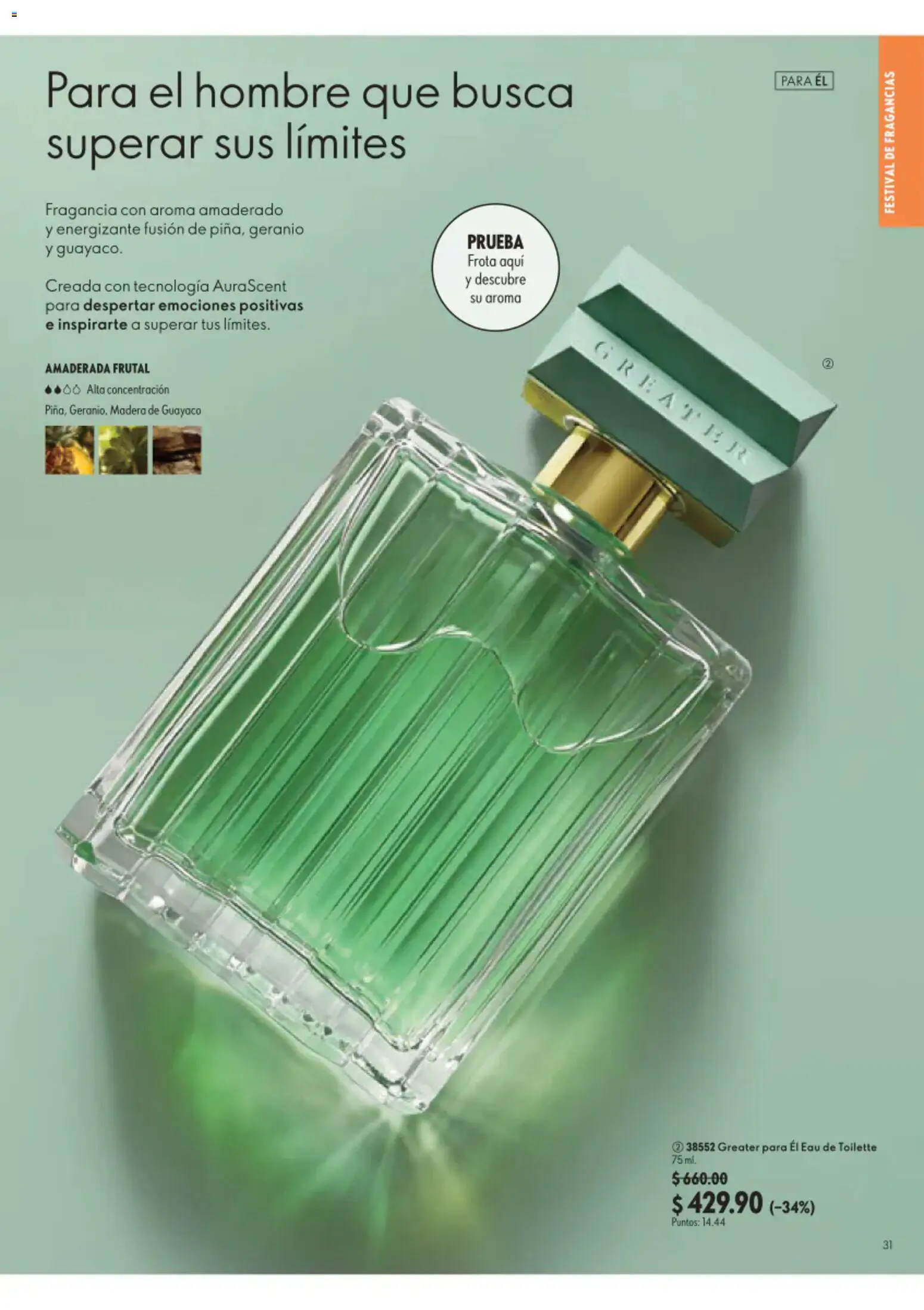 Nuevas ofertas de Oriflame válidas en toda la República Mexicana desde el 22/08/2026. ¡Encuentra las mejores ofertas en Oriflame campaña 12 2026! | Página: 31 | Productos: Fragancia, Eau de toilette
