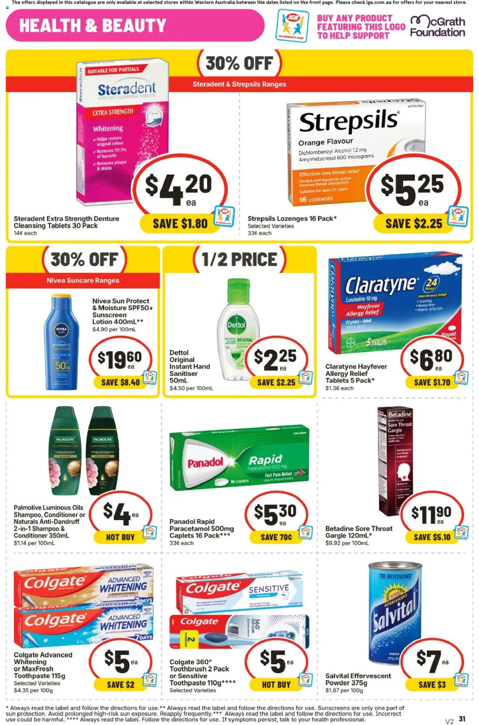 IGA catalogue - valid from 16/09/2026 | Page: 32 | Products: Shampoo, Alcohol, Toothbrush, Runny nose