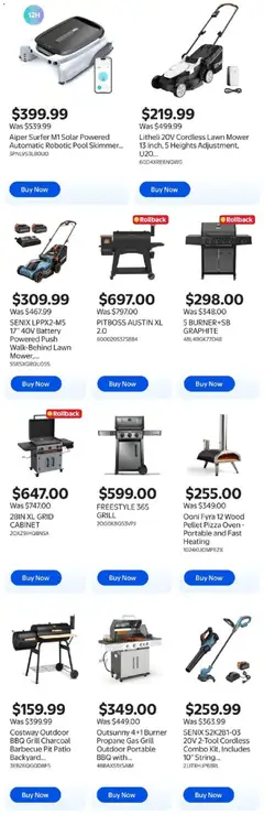 Preview of Walmart flyer - Home updates at low prices from shop Walmart valid from 07.05.2026 | Page: 3 | Products: Oven, Grill, Mower, Battery