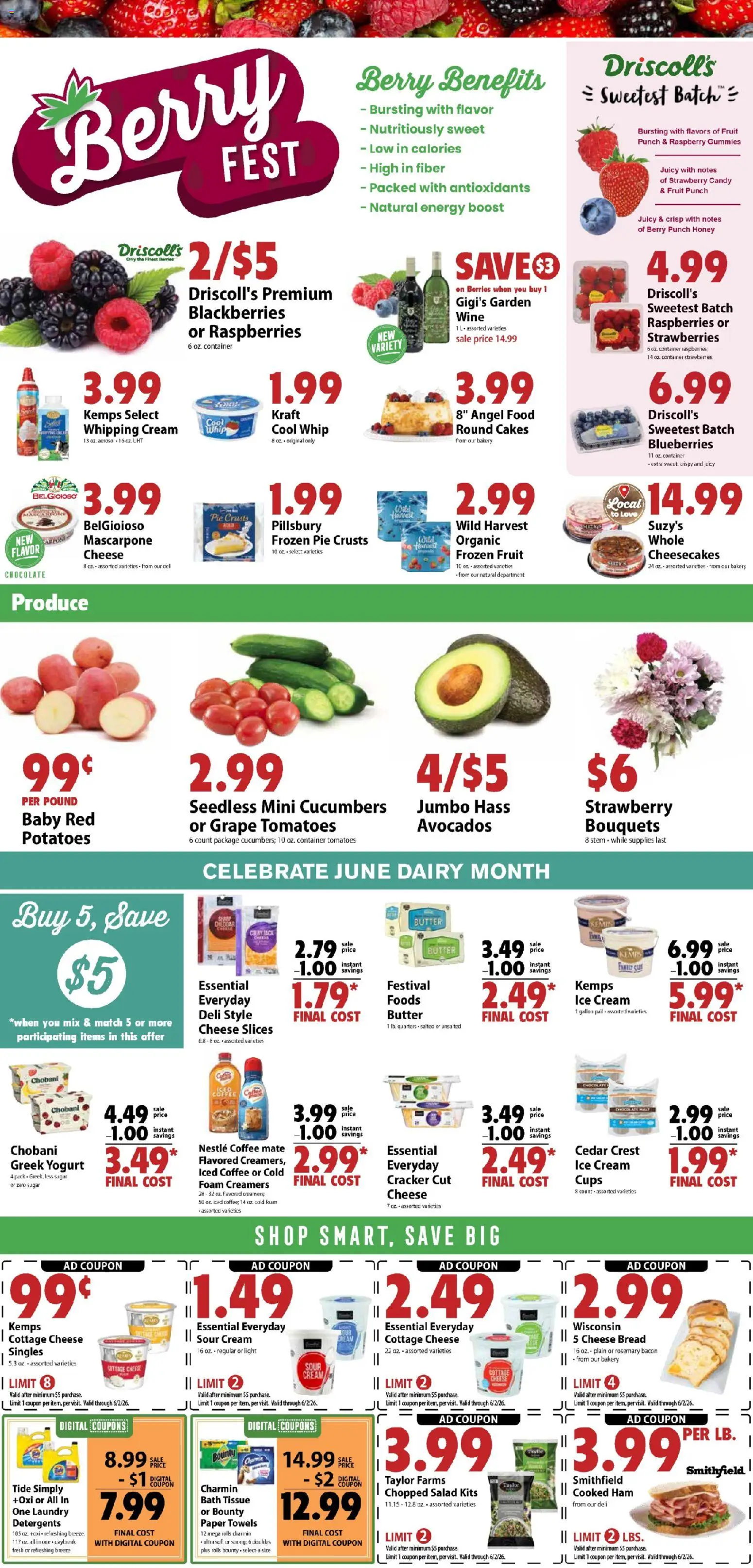 Festival Foods Weekly Ad - valid from 27.05.2026 | Page: 2 | Products: Bread, Coffee, Cucumbers, Salad