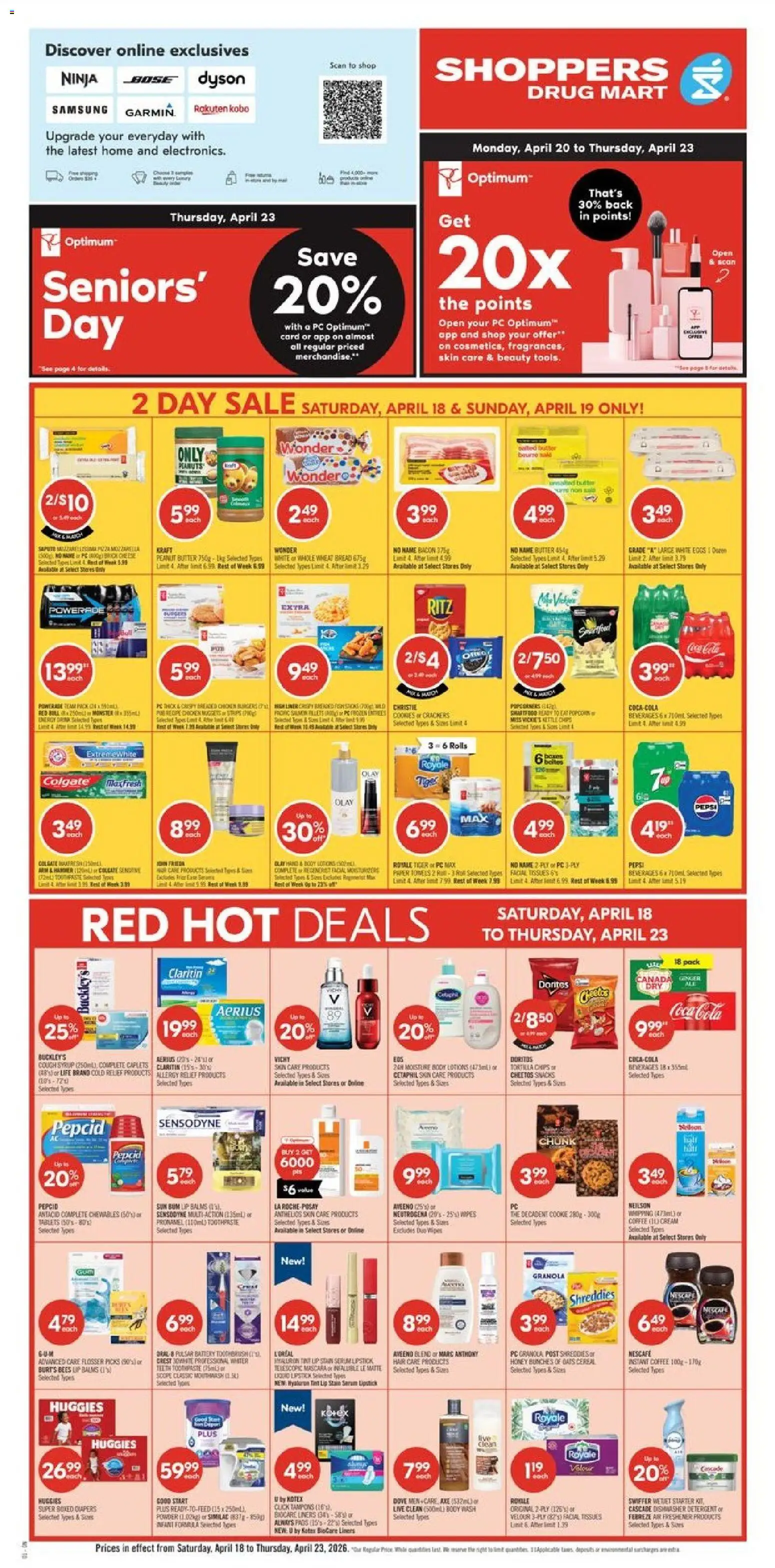 Shoppers flyer valid from 17.04.2026 | Page: 2 | Products: Kettle, Mascara, Mouthwash, Detergent