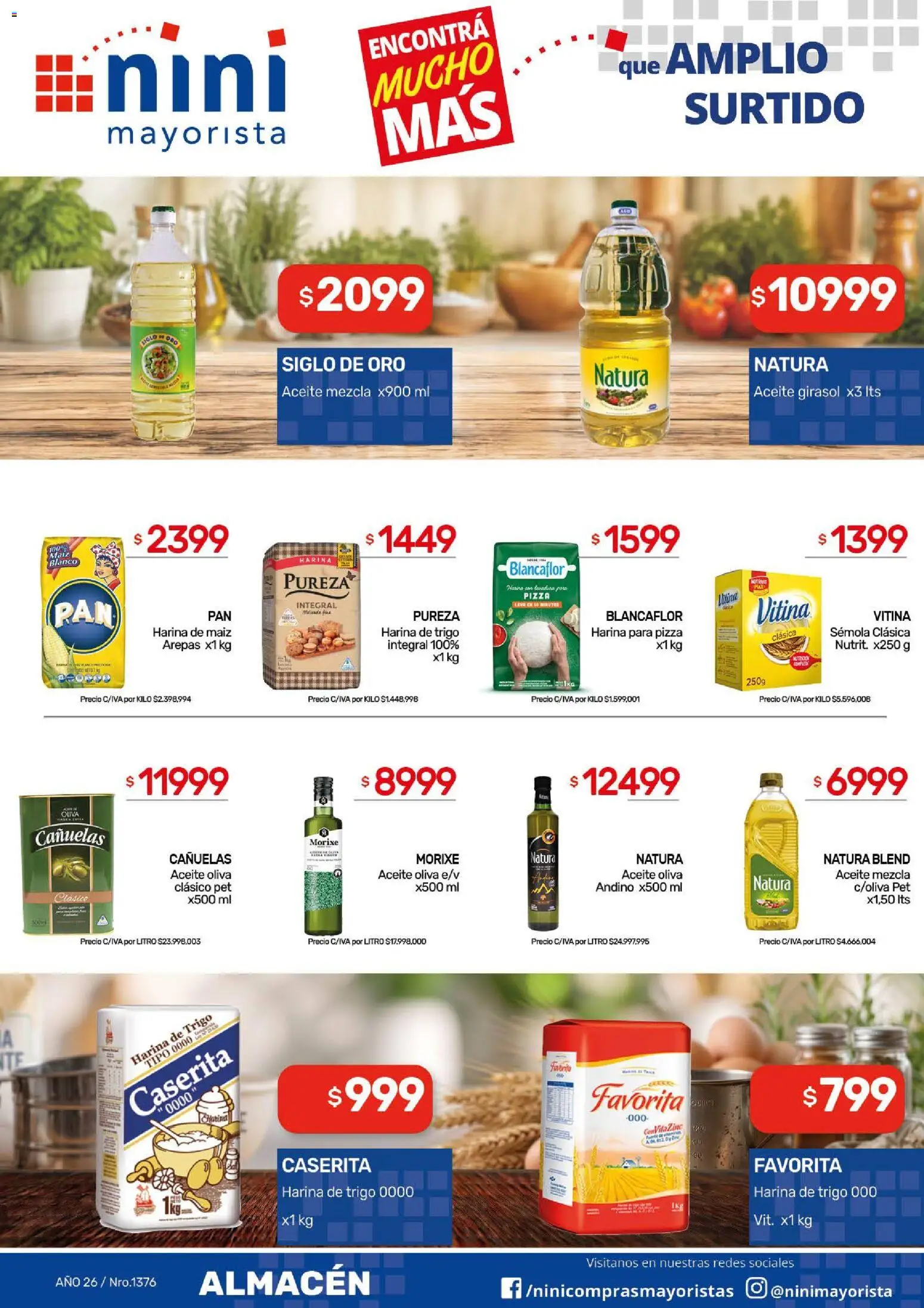 NINI Mayorista catálogo │ válido desde el 07/09/2026 | Página: 27 | Productos: Harina, Aceite, Maiz, Sémola